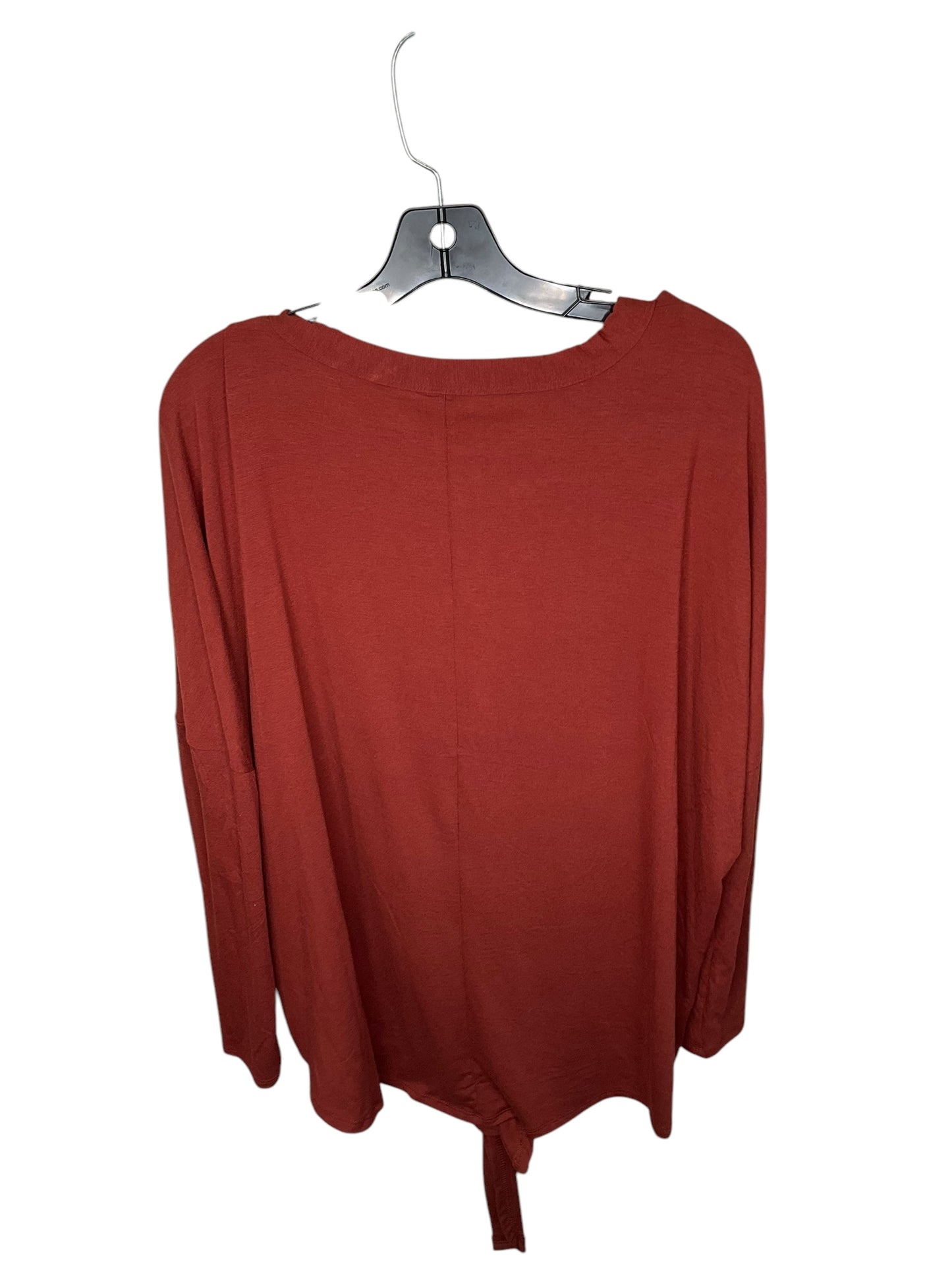Top Long Sleeve By Zenana Outfitters In Brown, Size: Xl