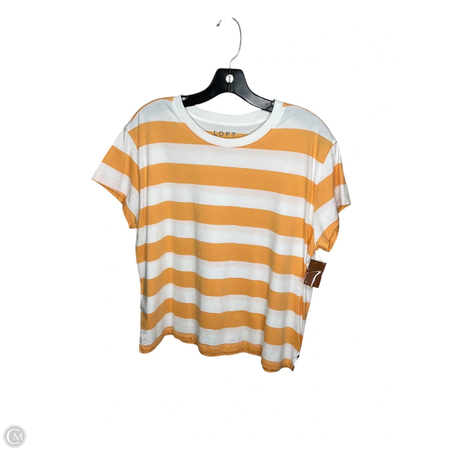 Top Short Sleeve By Loft In Striped Pattern, Size: L
