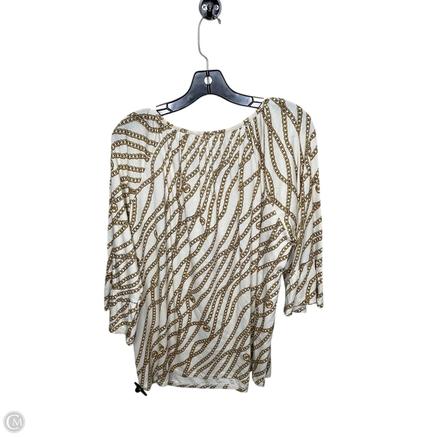 Top 3/4 Sleeve Designer By Michael Kors In Cream, Size: 2x