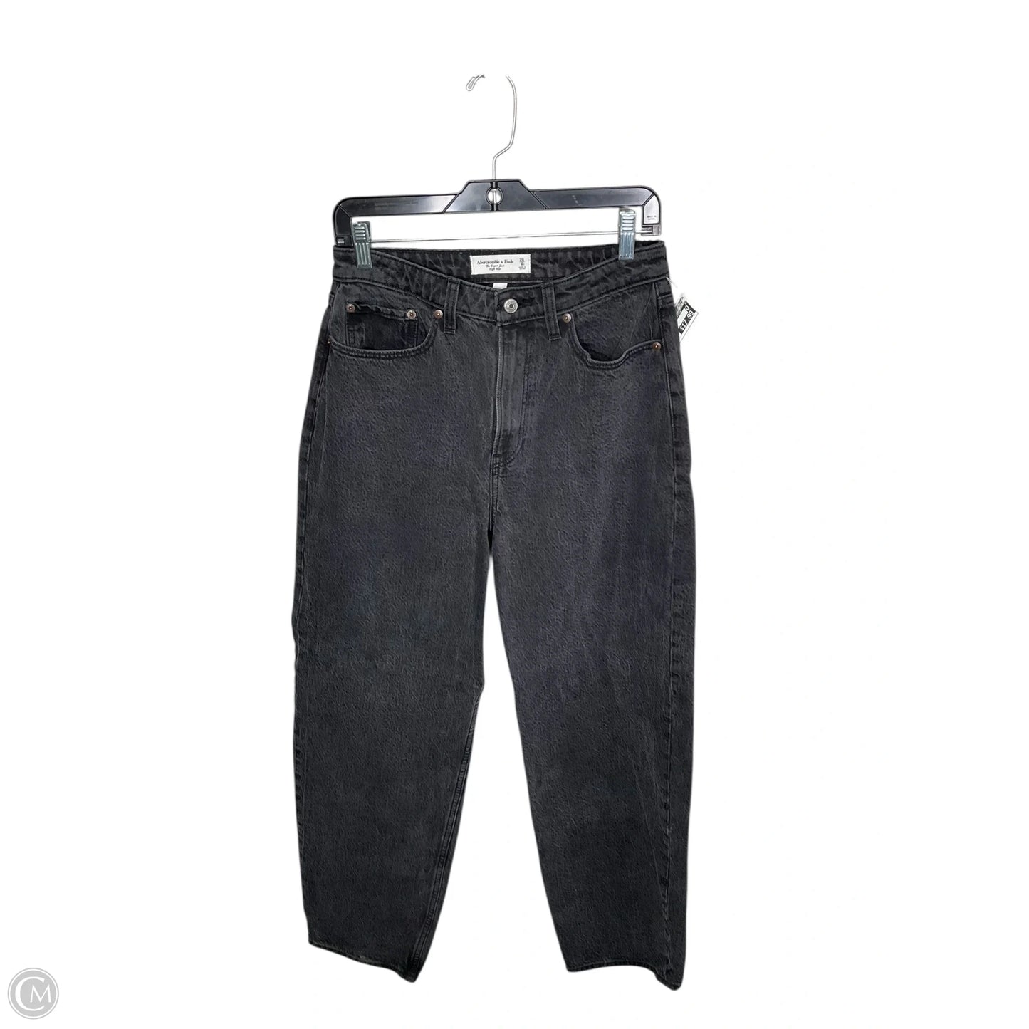 Jeans Straight By Abercrombie And Fitch In Black Denim, Size: 8