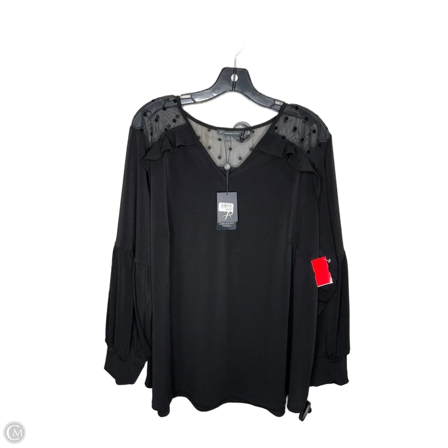 Top Long Sleeve By Adrianna Papell In Black, Size: 3x