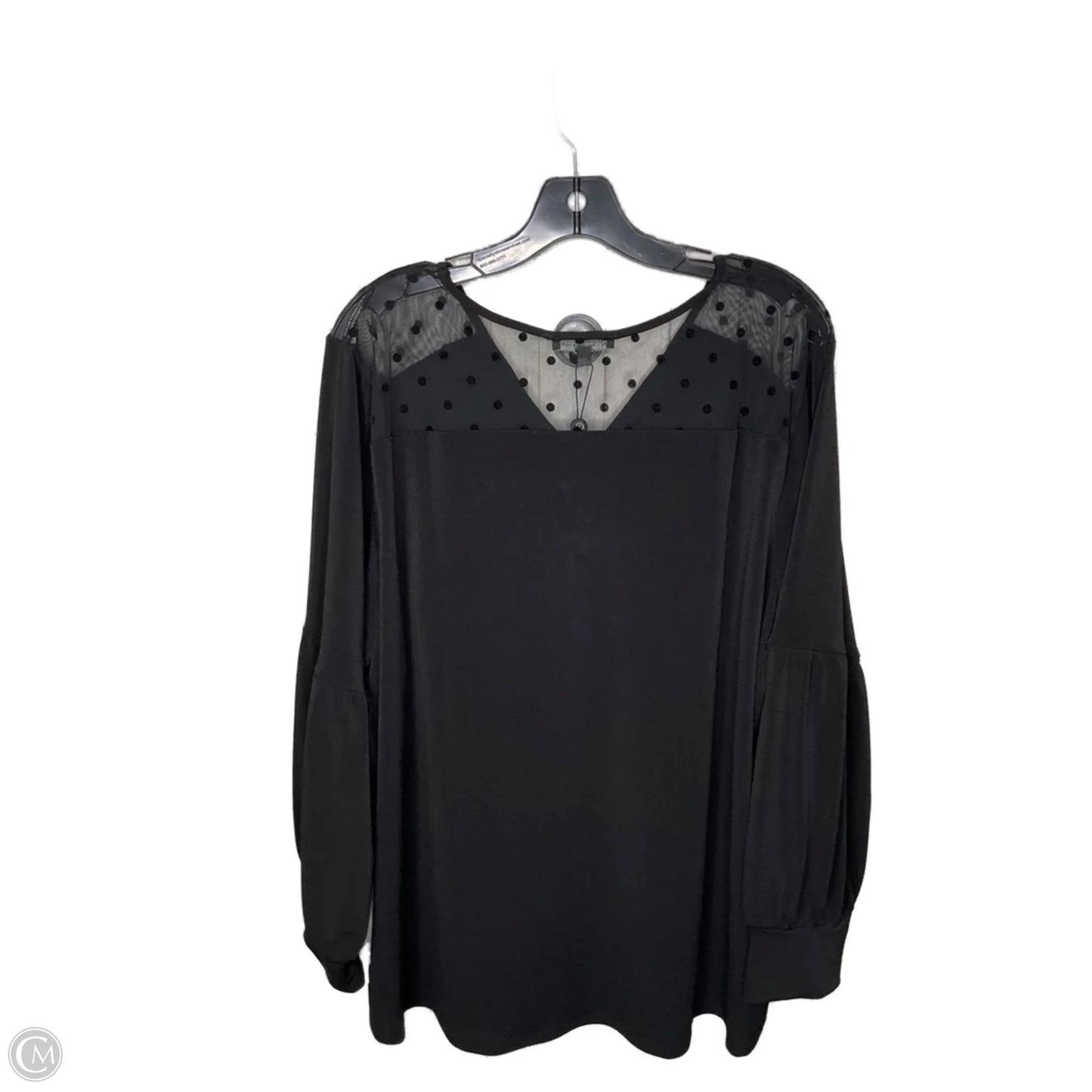 Top Long Sleeve By Adrianna Papell In Black, Size: 3x