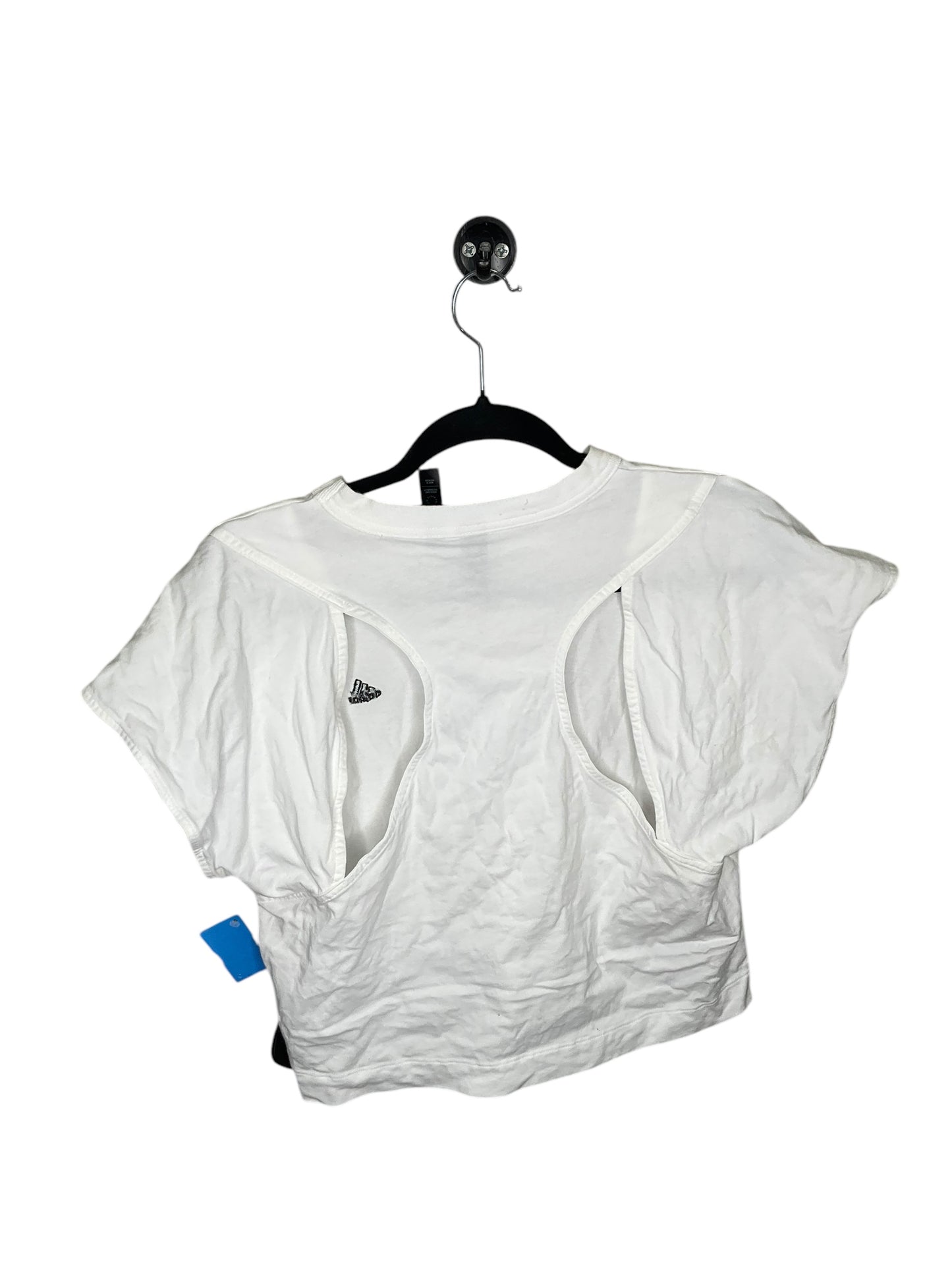 Athletic Top Short Sleeve By Adidas In White, Size: L