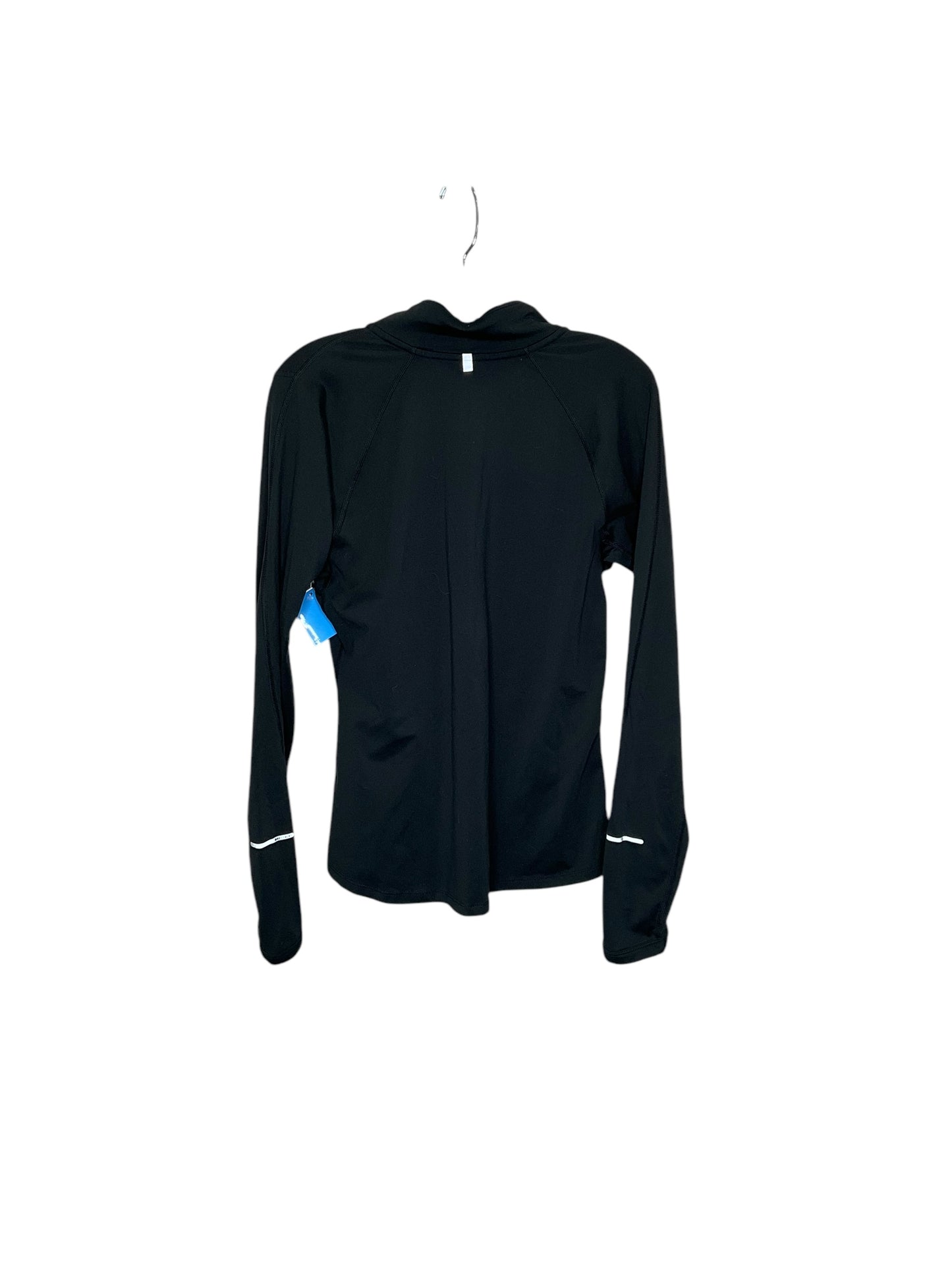 Athletic Top Long Sleeve Collar By Nike In Black, Size: M