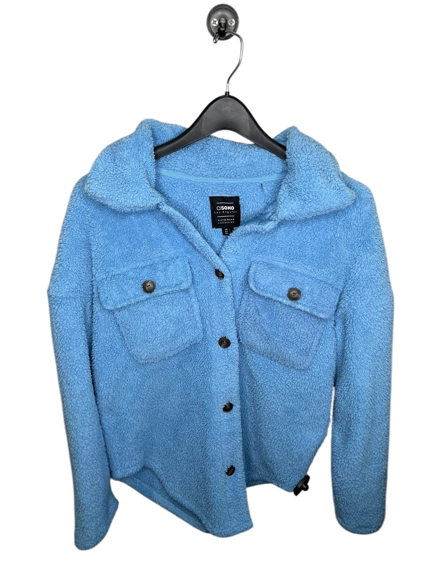 Jacket Faux Fur & Sherpa By Ci Sono In Blue, Size: S