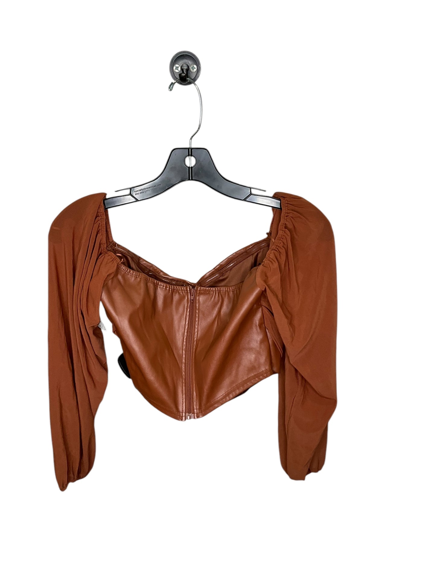 Top Long Sleeve By Windsor In Copper, Size: M