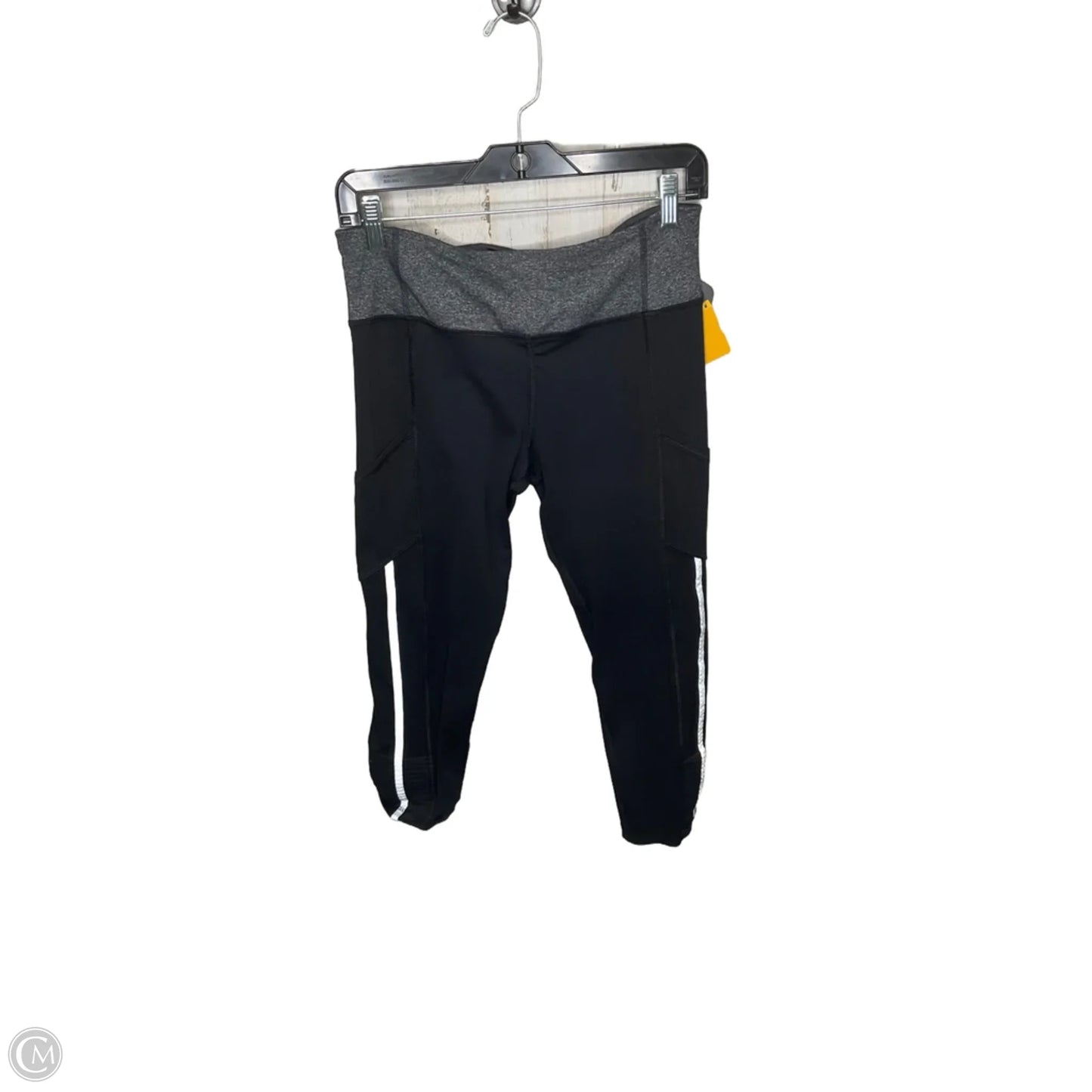 Athletic Capris By 90 Degrees By Reflex In Black & Grey, Size: M