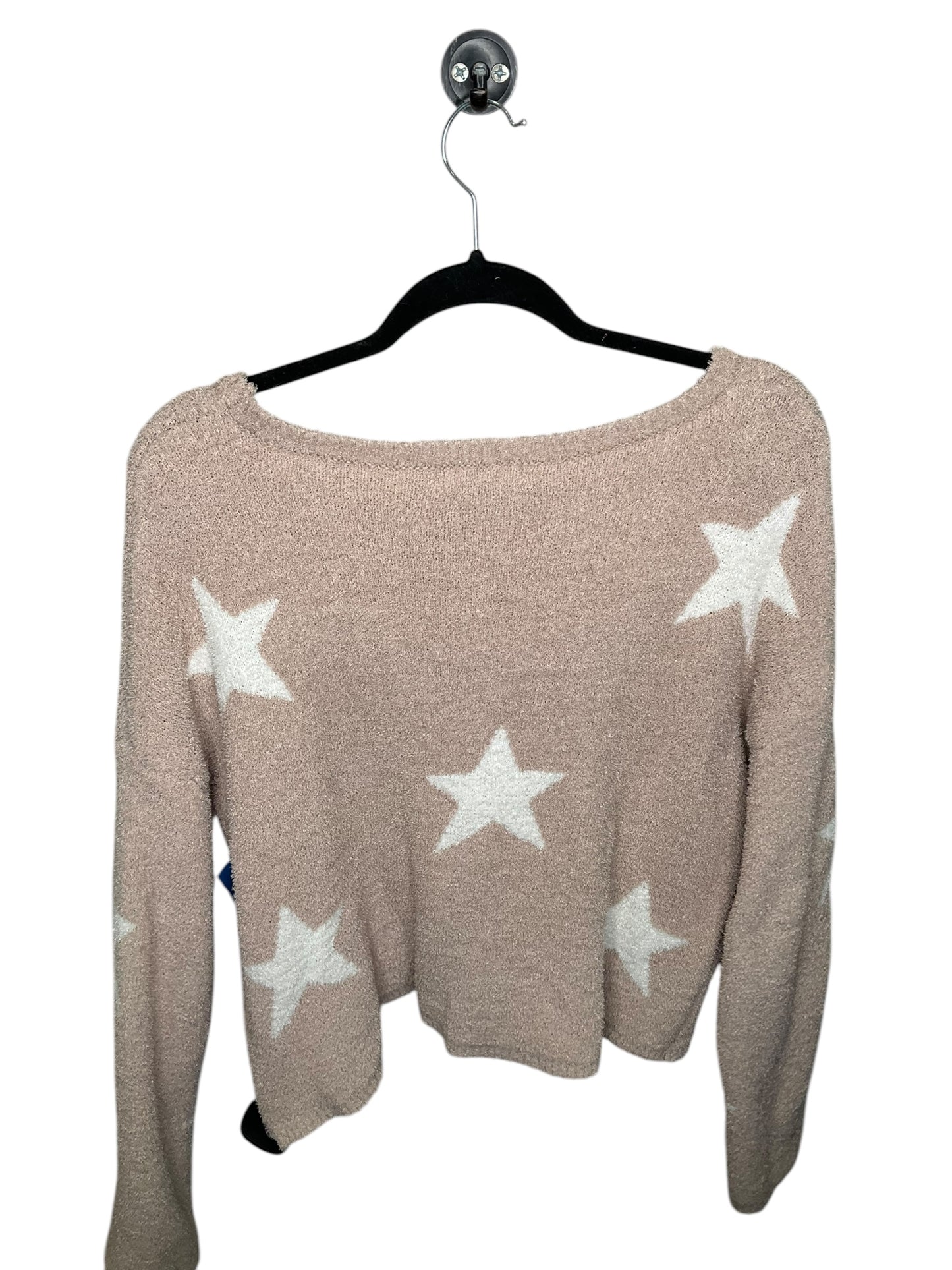 Sweater By Clothes Mentor In Tan & White, Size: M