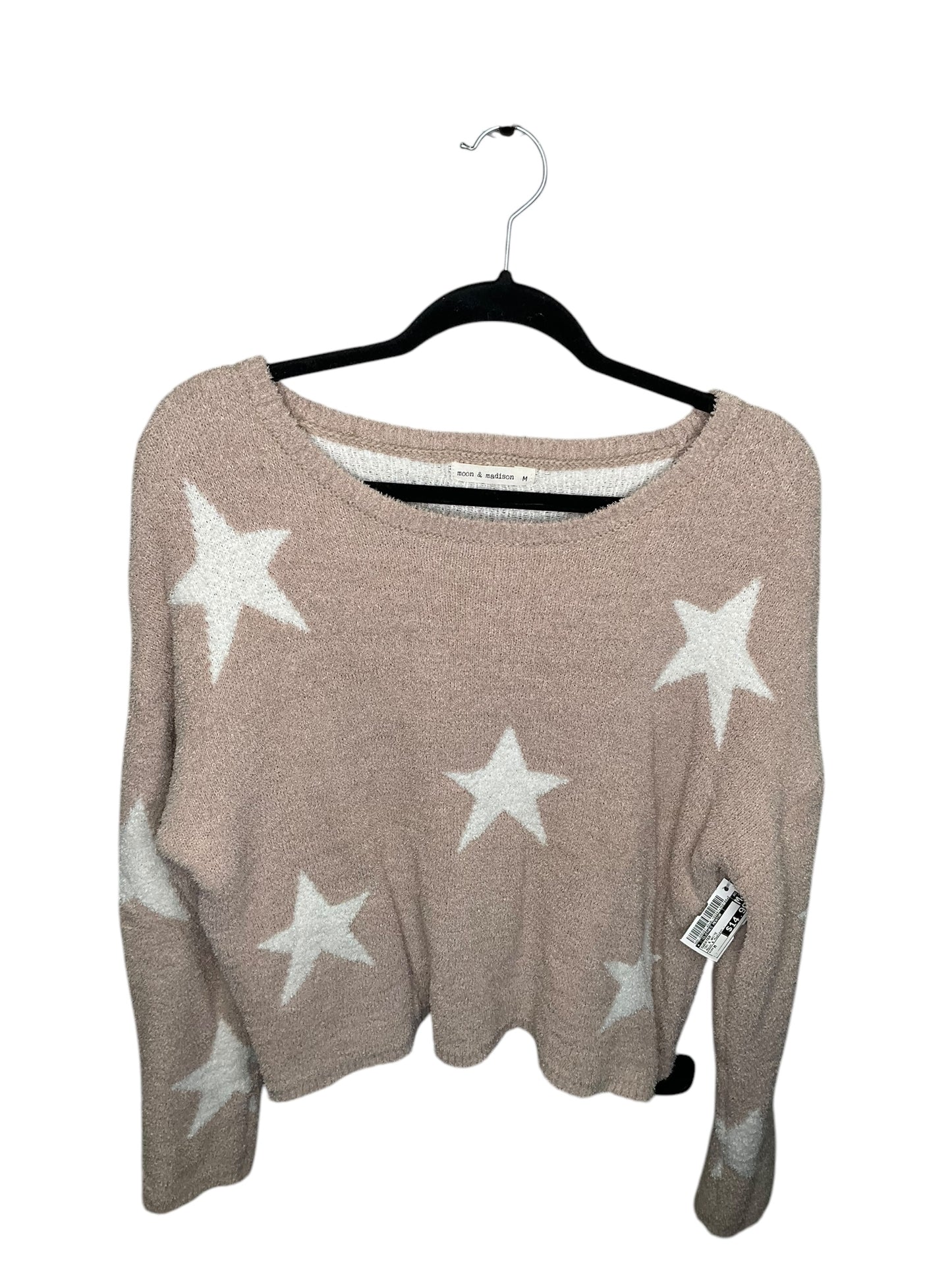 Sweater By Clothes Mentor In Tan & White, Size: M