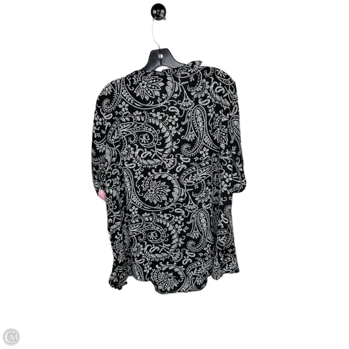 Top Short Sleeve By Cato In Black & White, Size: 20