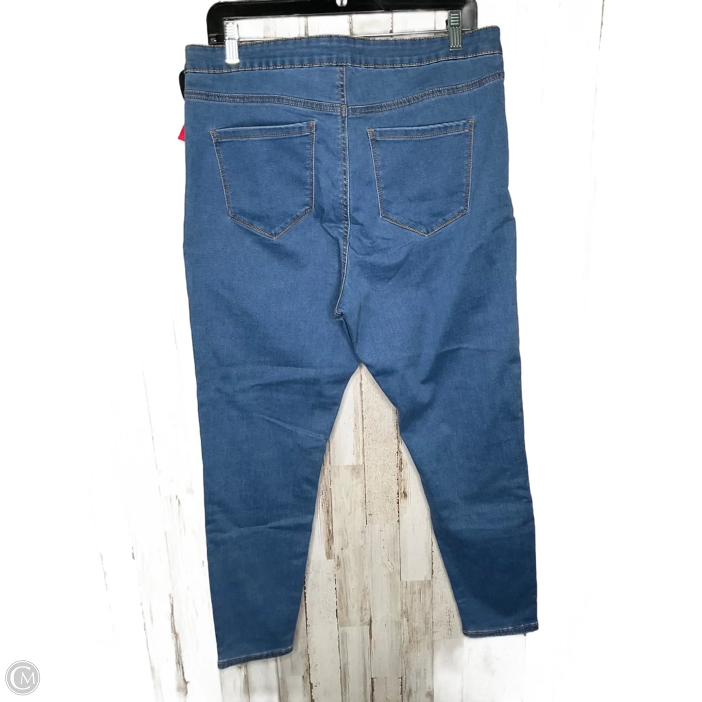 Jeans Skinny By Denim And Co Qvc In Blue, Size: 14