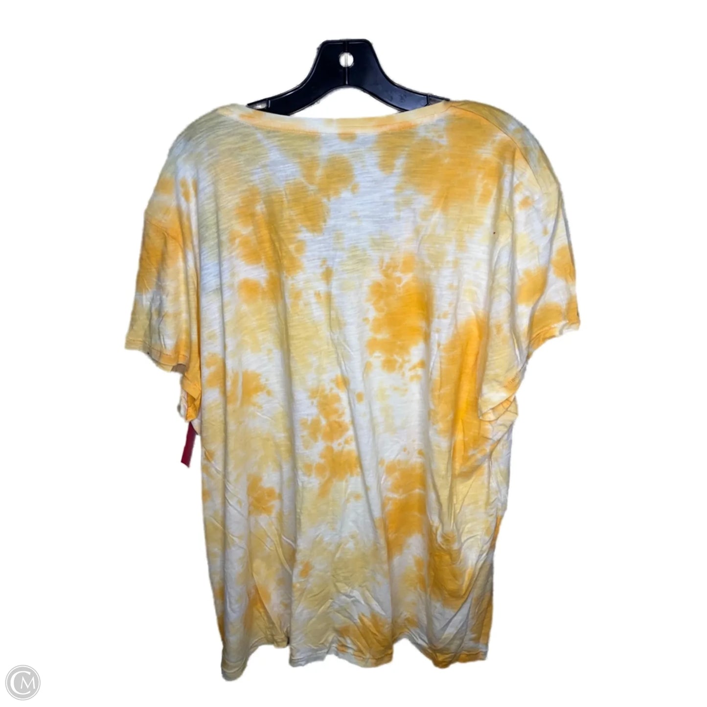 Top Short Sleeve By Natural Reflections In Yellow, Size: 2x