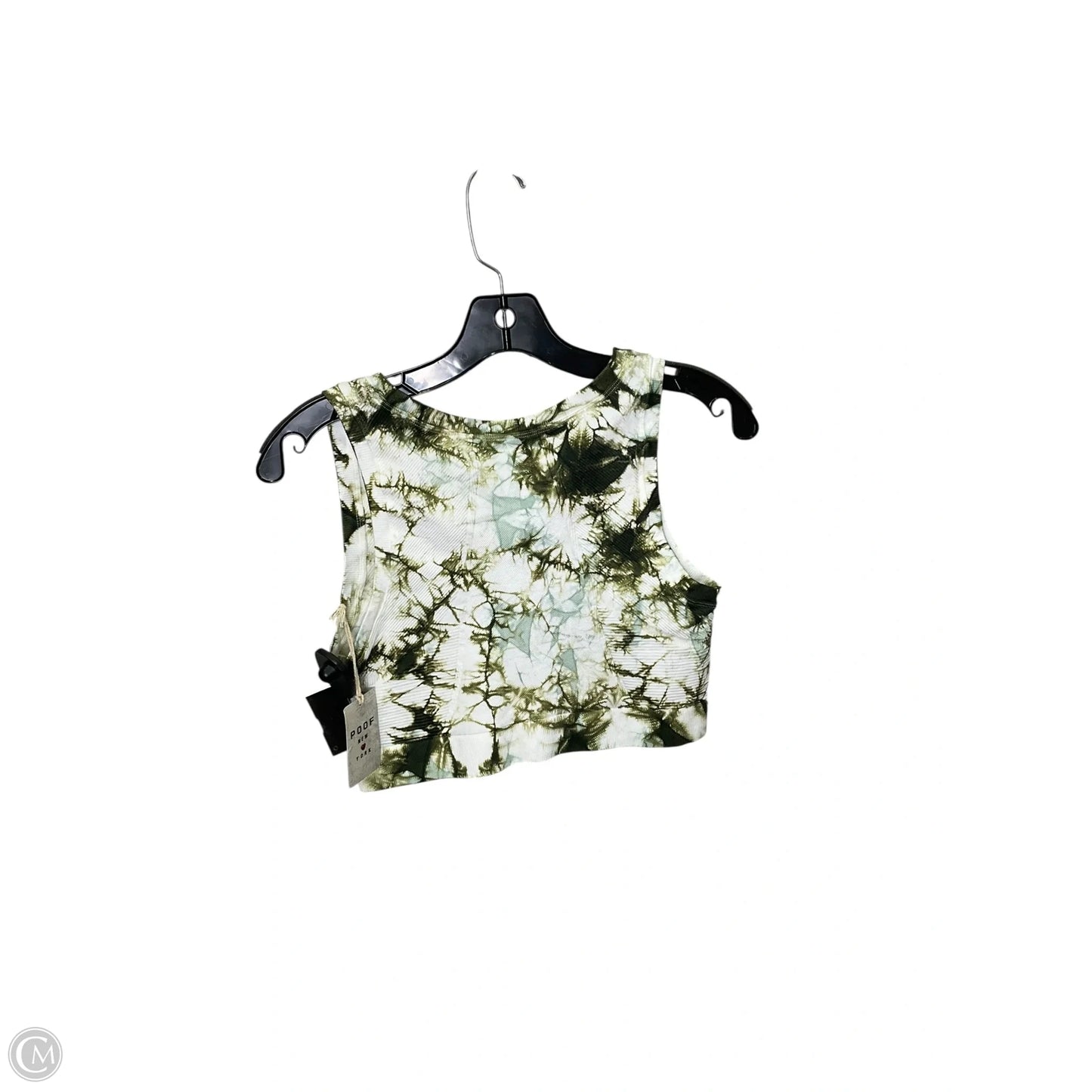 Athletic Tank Top By Poof In Green & White, Size: M