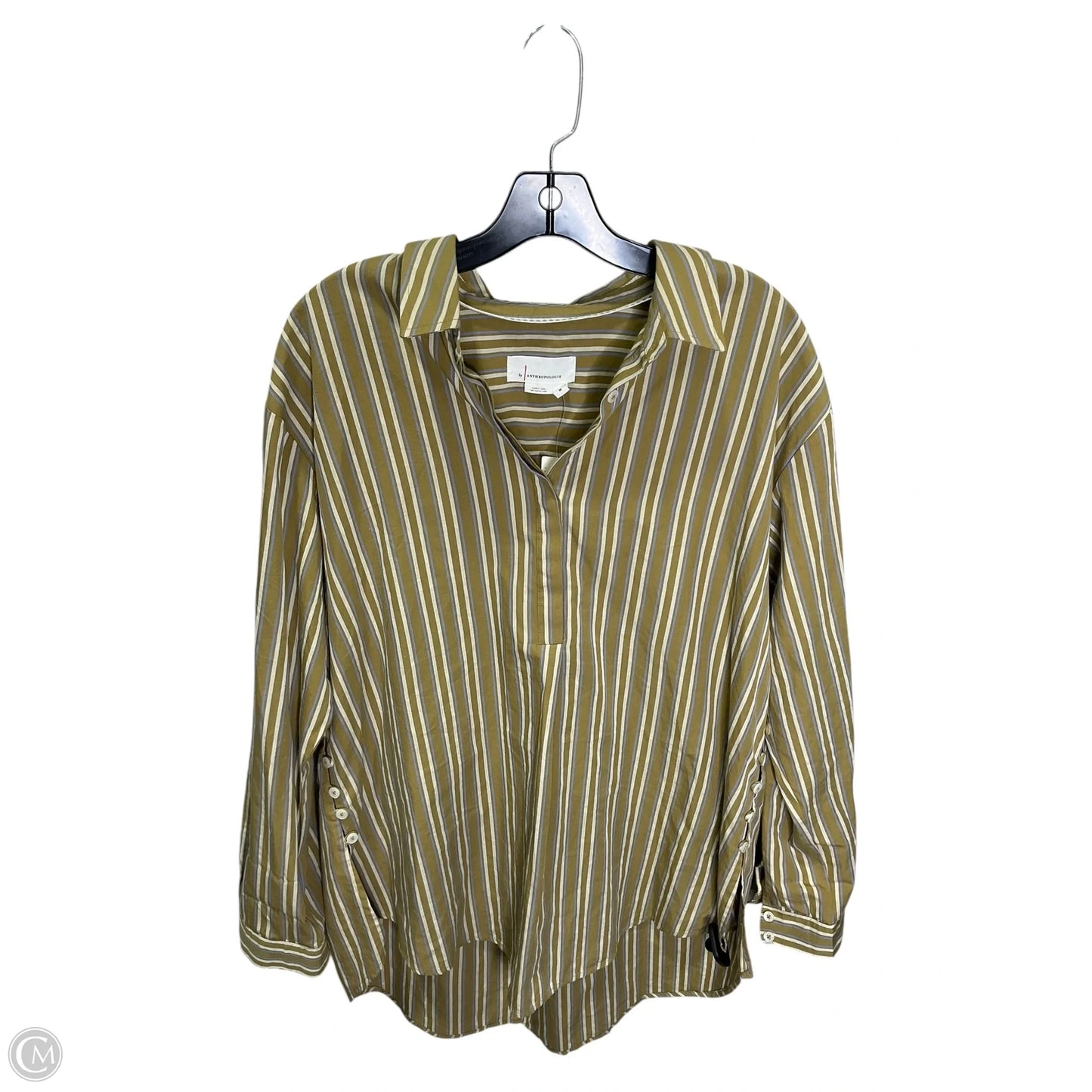 Top Long Sleeve By Anthropologie In Green, Size: M