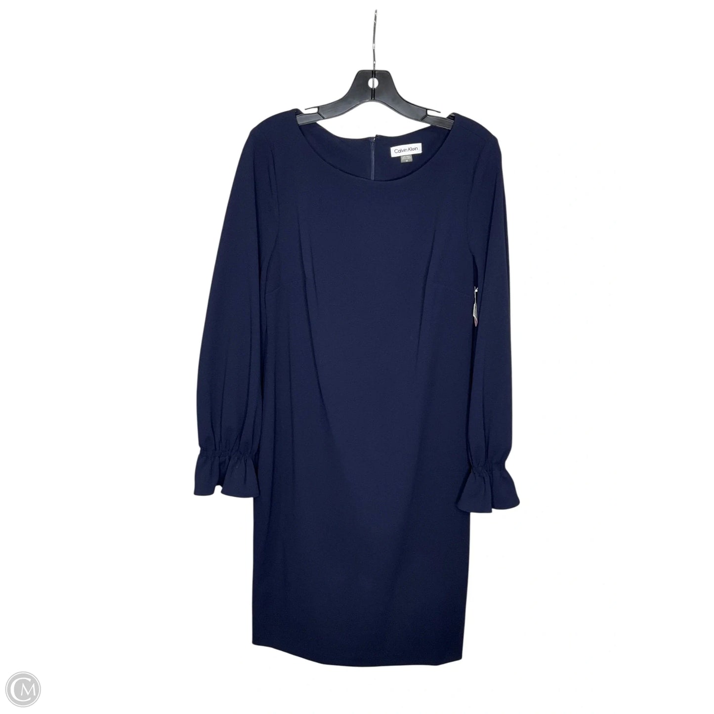Dress Casual Midi By Calvin Klein In Navy, Size: L