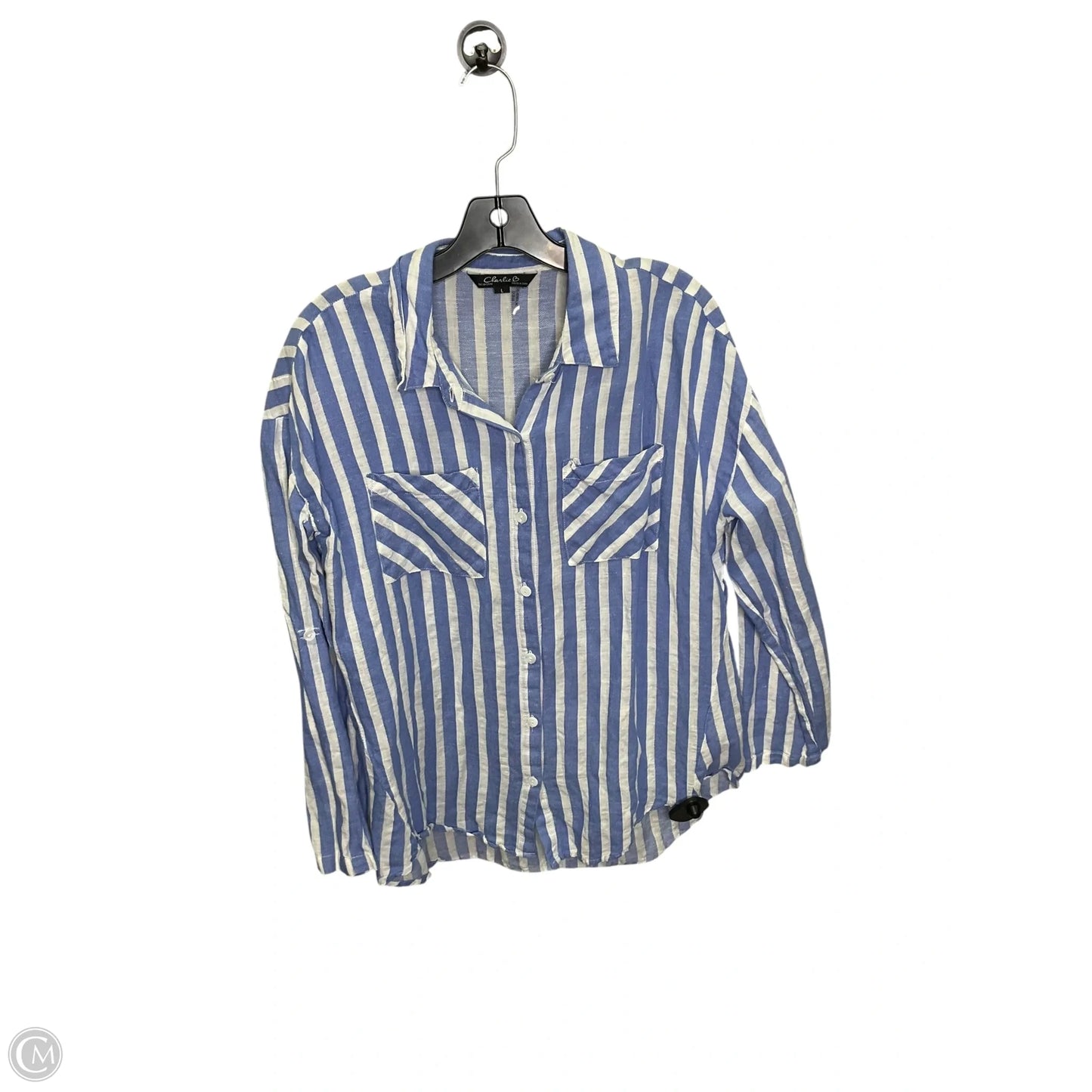 Top Long Sleeve By Charlie B In Blue, Size: L