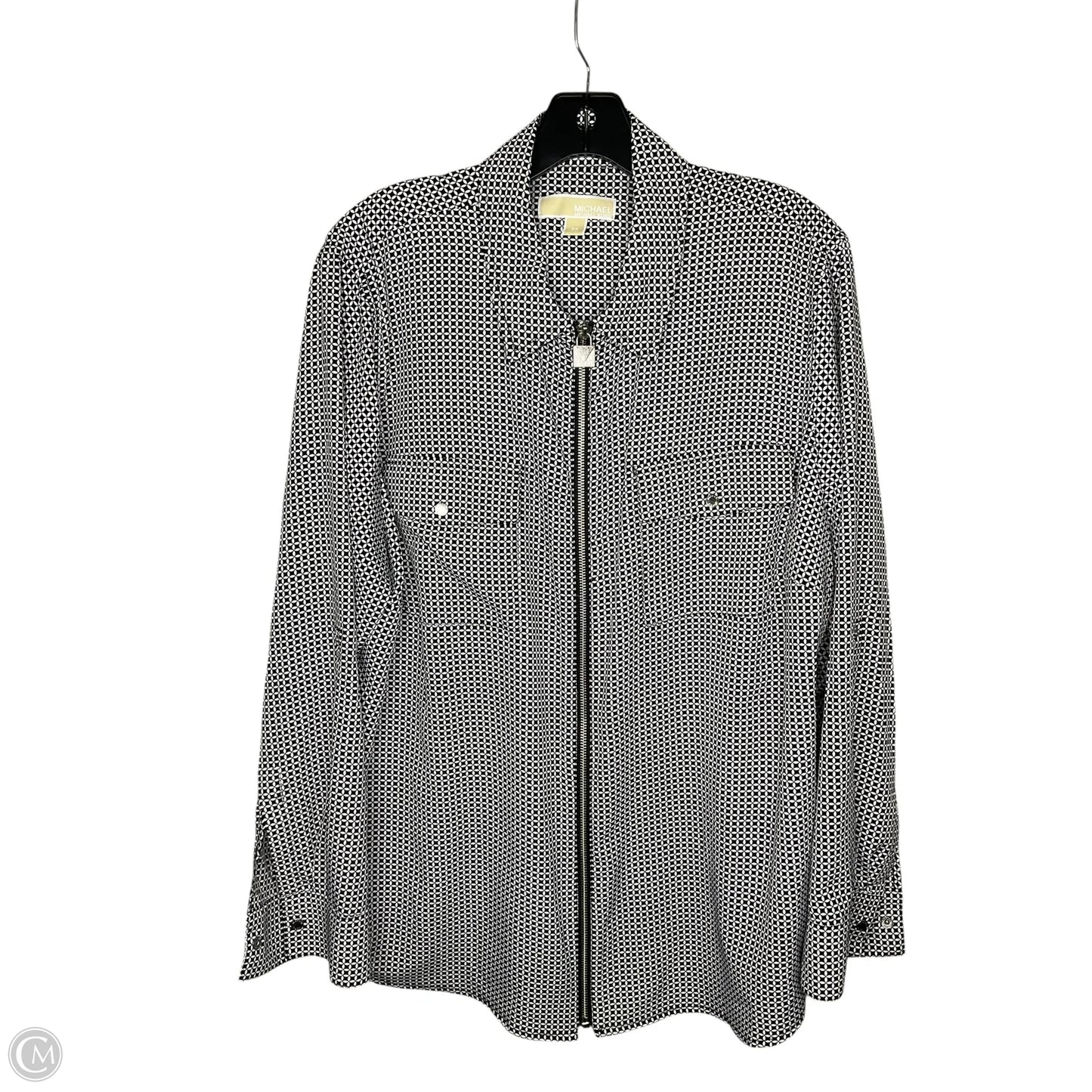 Blouse Long Sleeve By Michael By Michael Kors In Black, Size: 2x