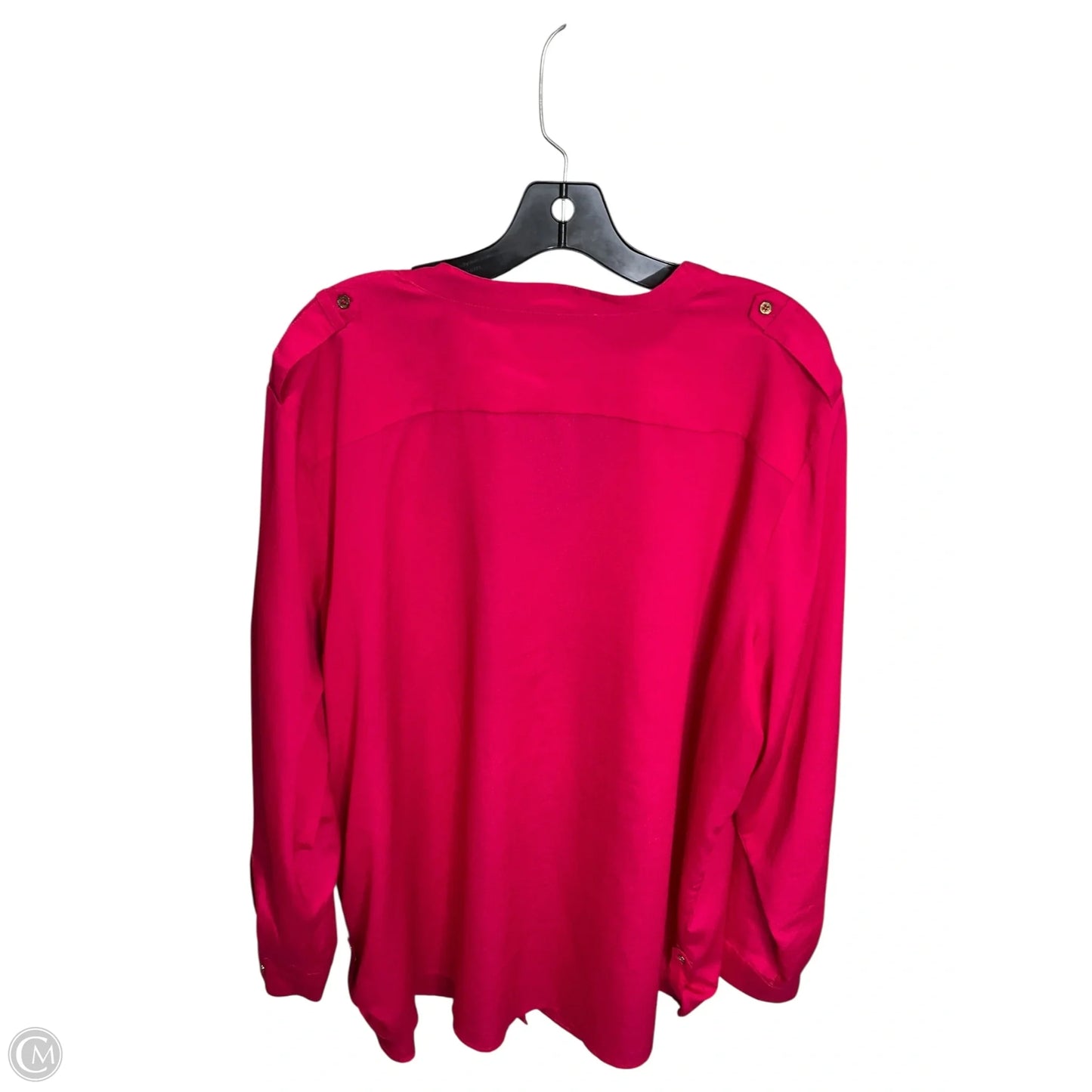 Blouse Long Sleeve By Calvin Klein In Pink, Size: 2x