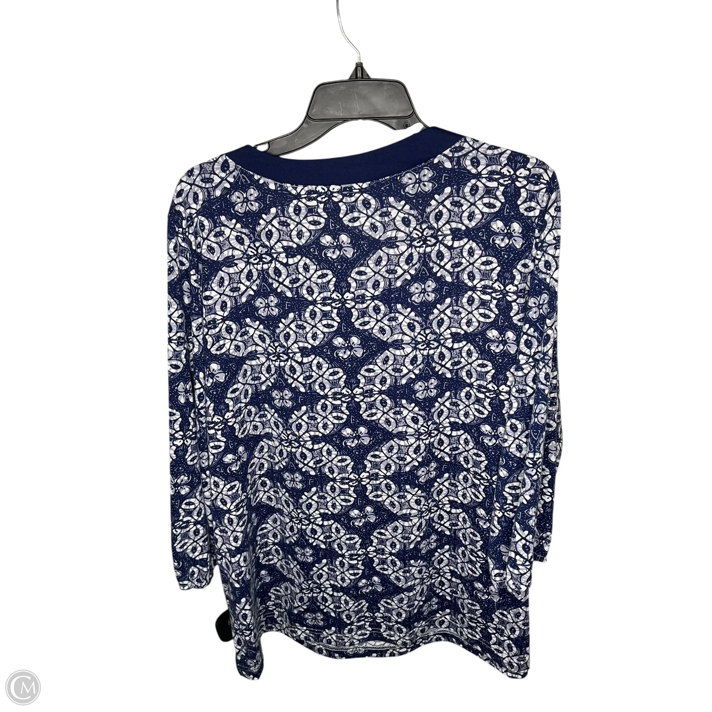 Top Long Sleeve By Croft And Barrow In Blue, Size: 2x