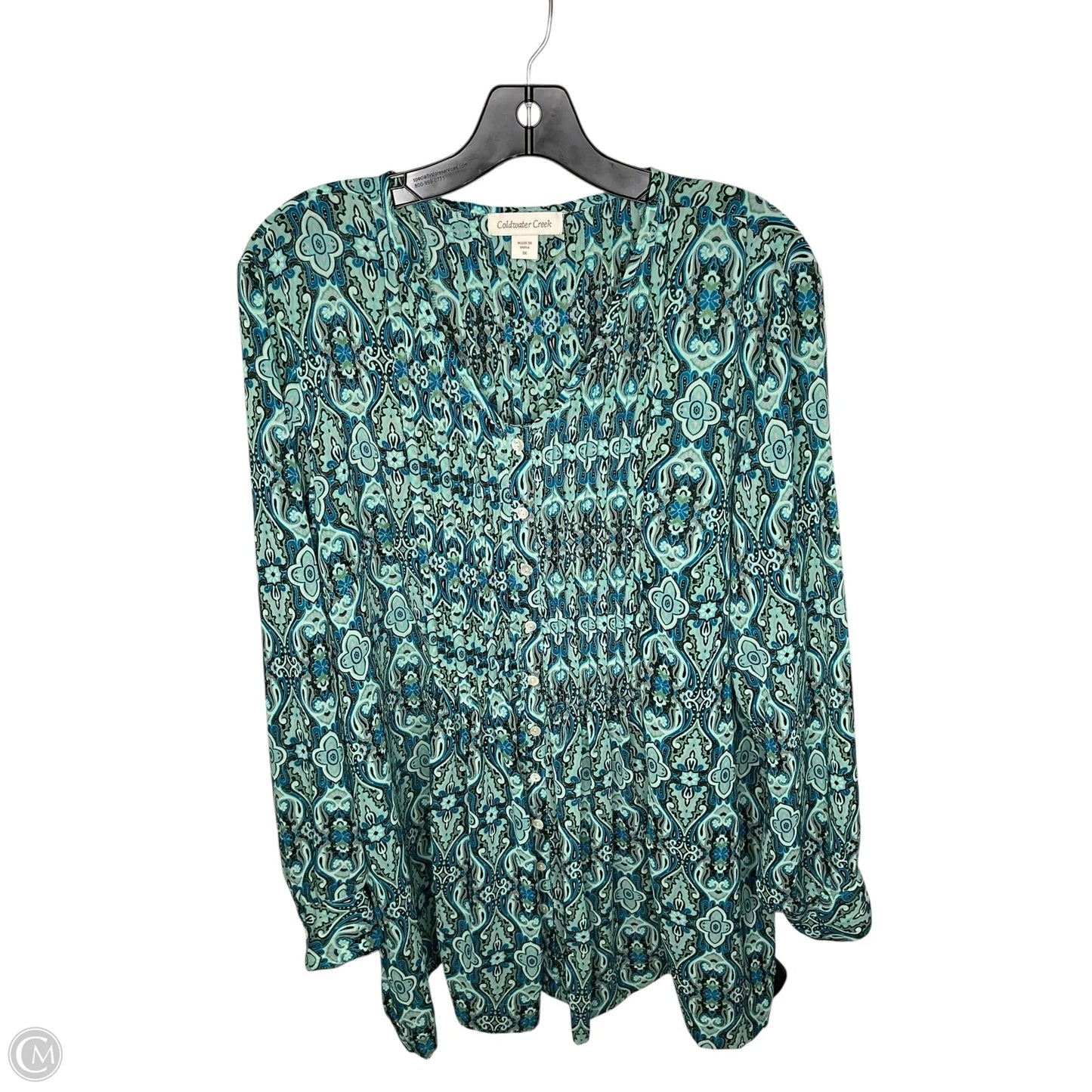 Top Long Sleeve By Coldwater Creek In Green, Size: 1x