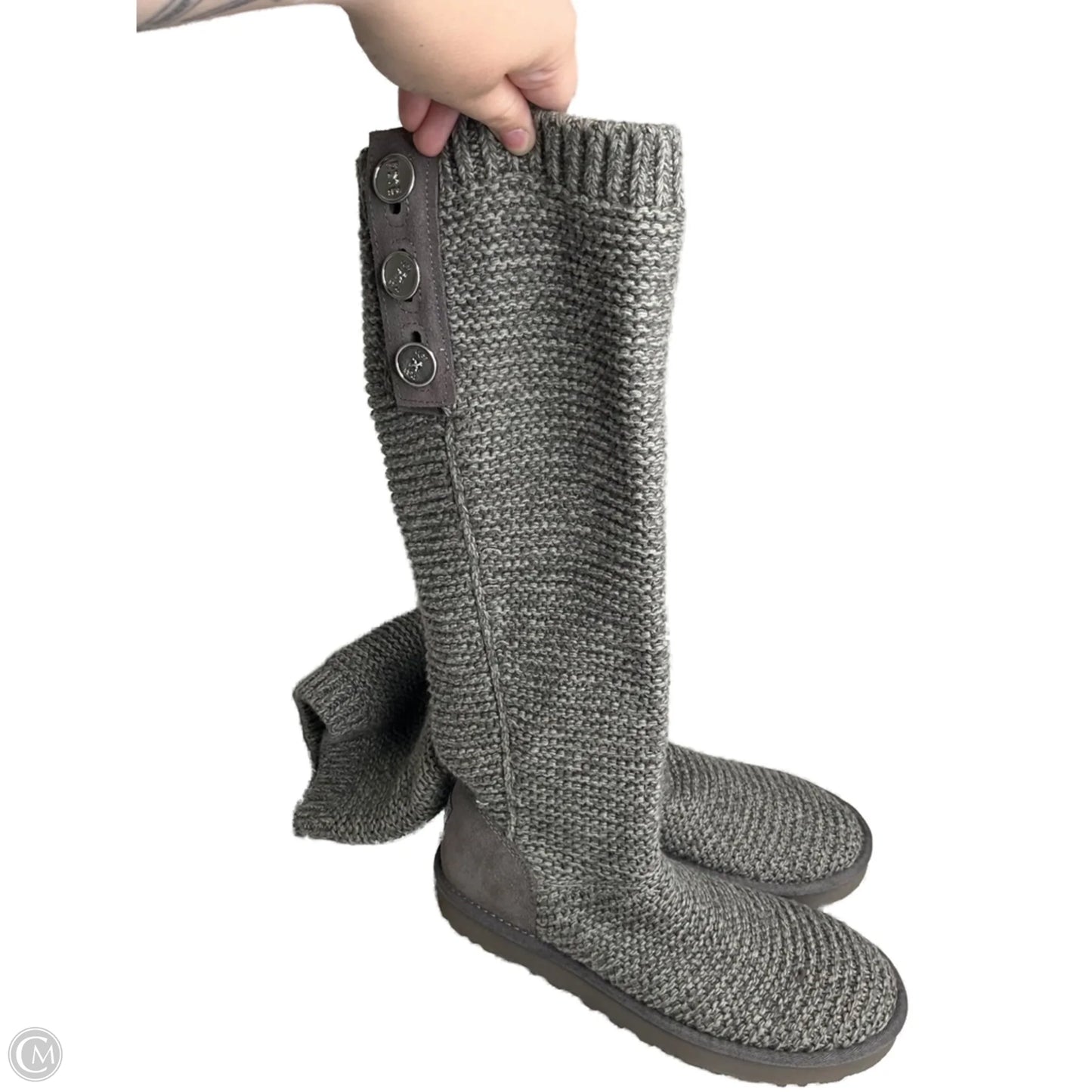 Boots Designer By Ugg In Grey, Size: 9