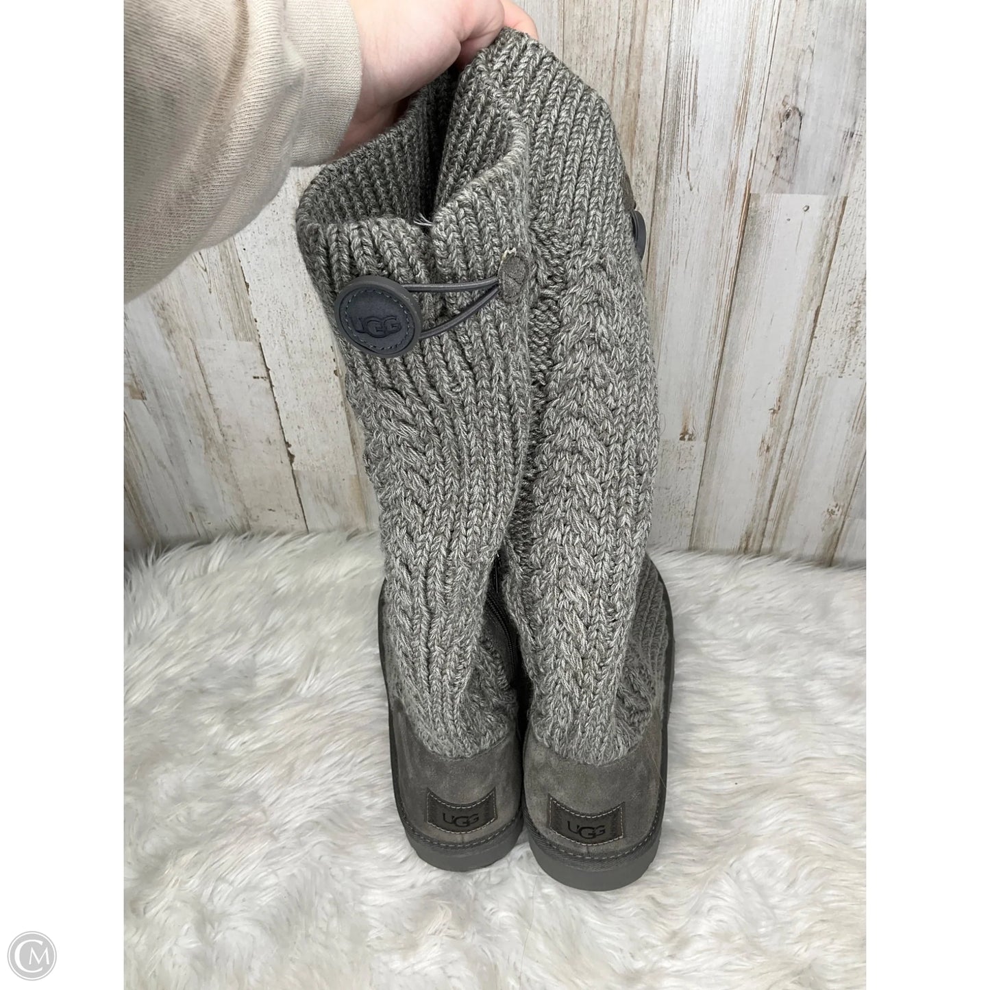 Boots Designer By Ugg In Grey, Size: 10