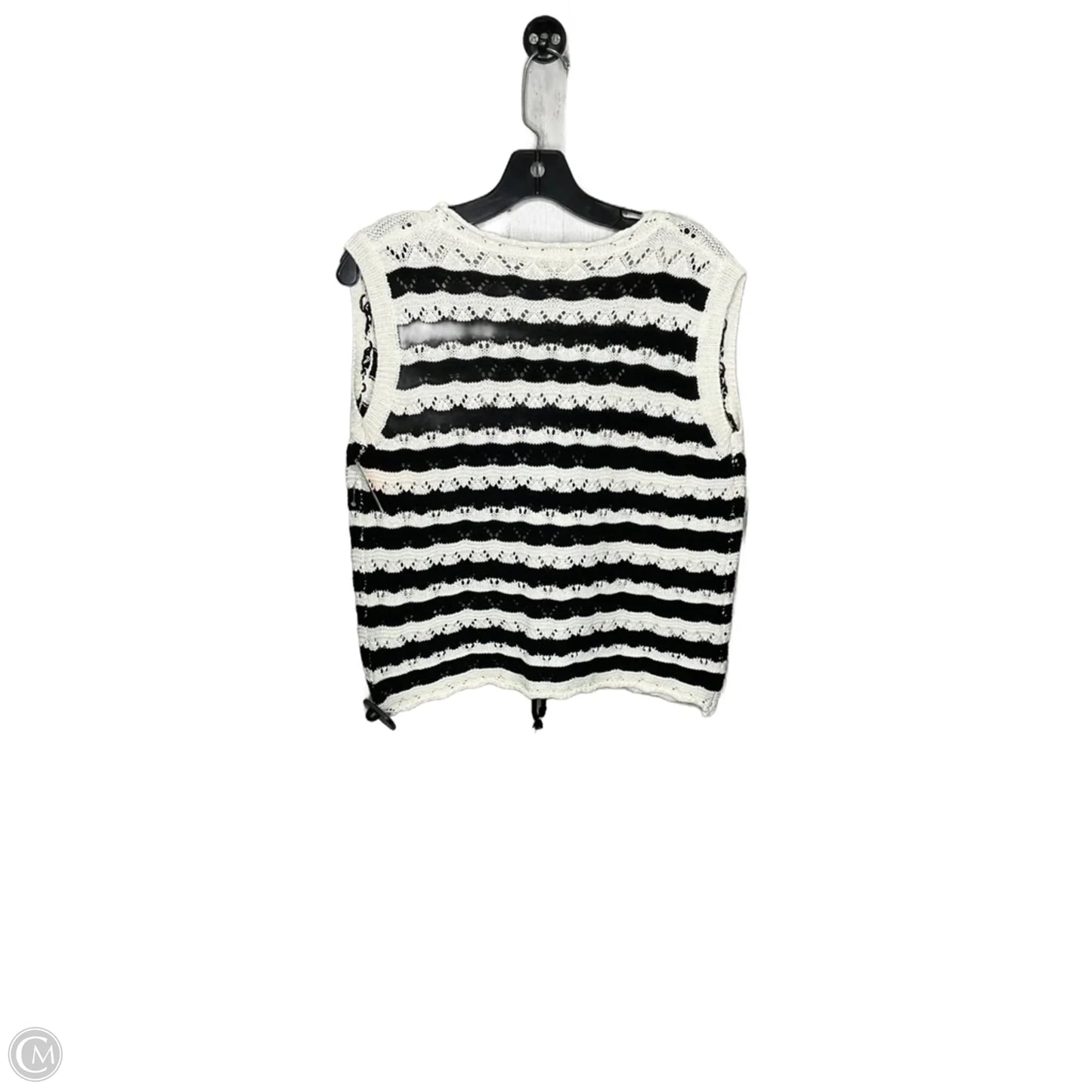 Vest Sweater By Doe & Rae In Black & White, Size: M