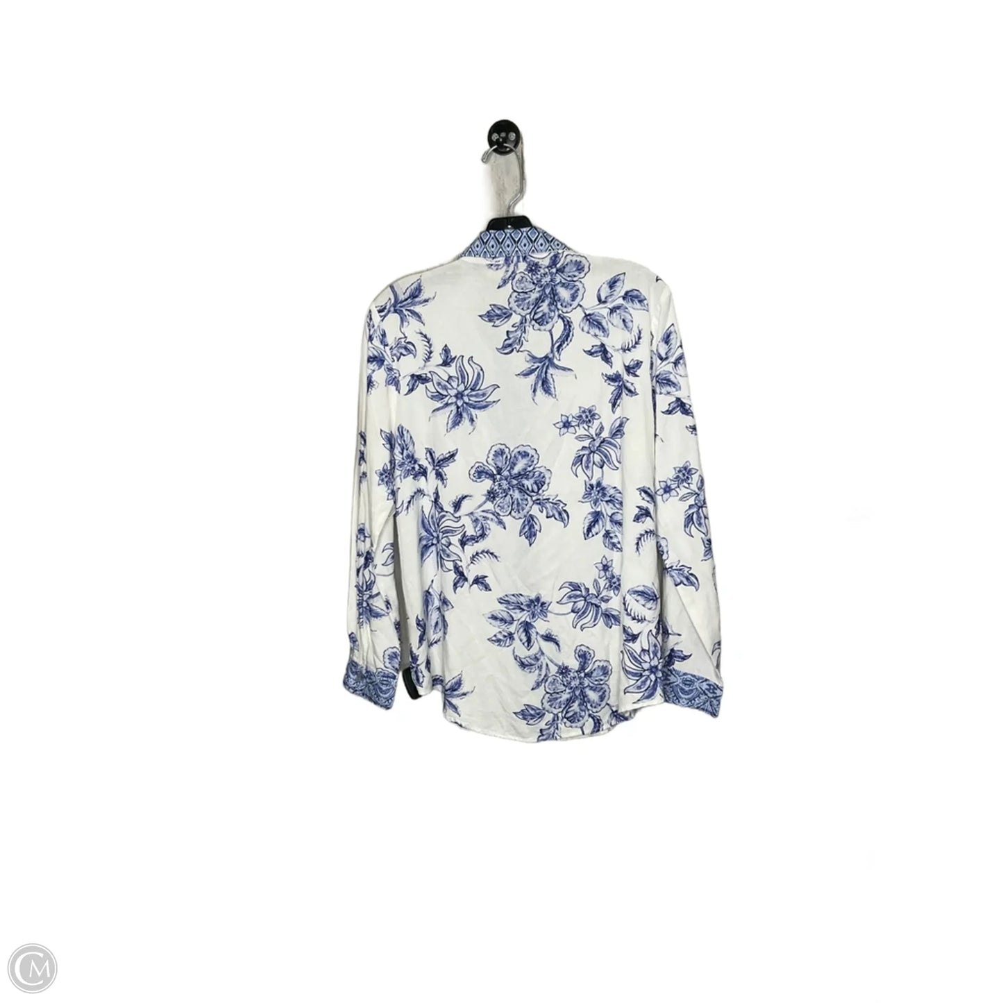 Top Long Sleeve By Philosophy In Blue & White, Size: Sp