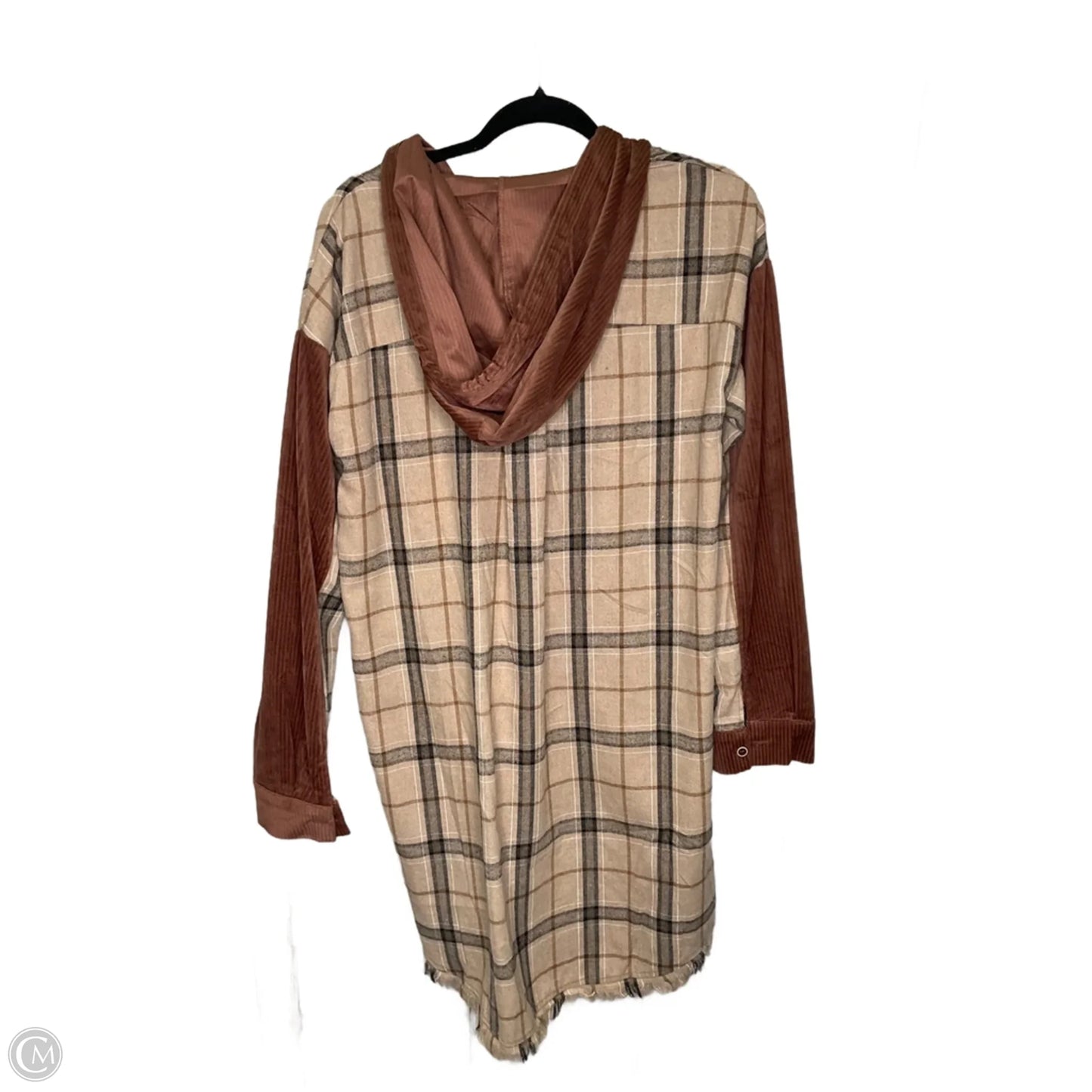 Top Long Sleeve By Hem & Thread In Plaid Pattern, Size: L