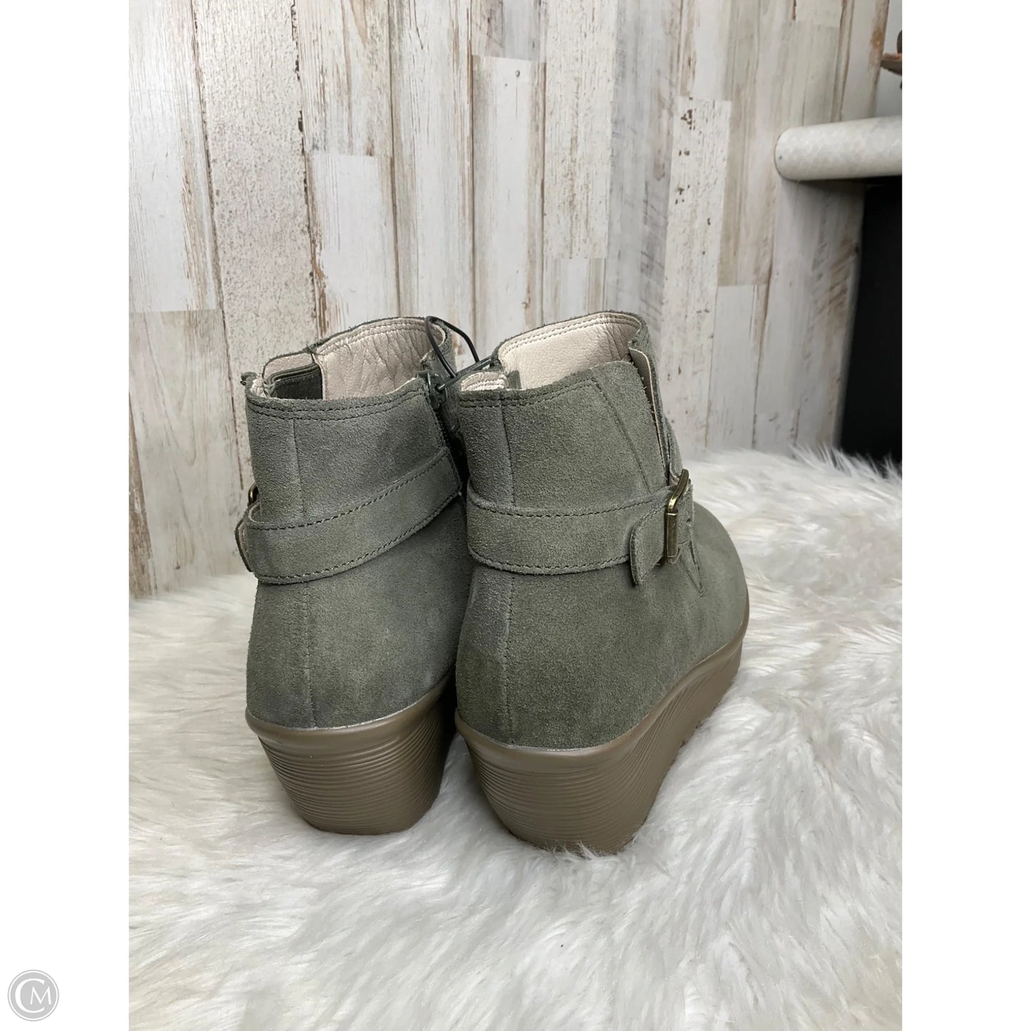 Boots Ankle Heels By Skechers In Grey, Size: 8