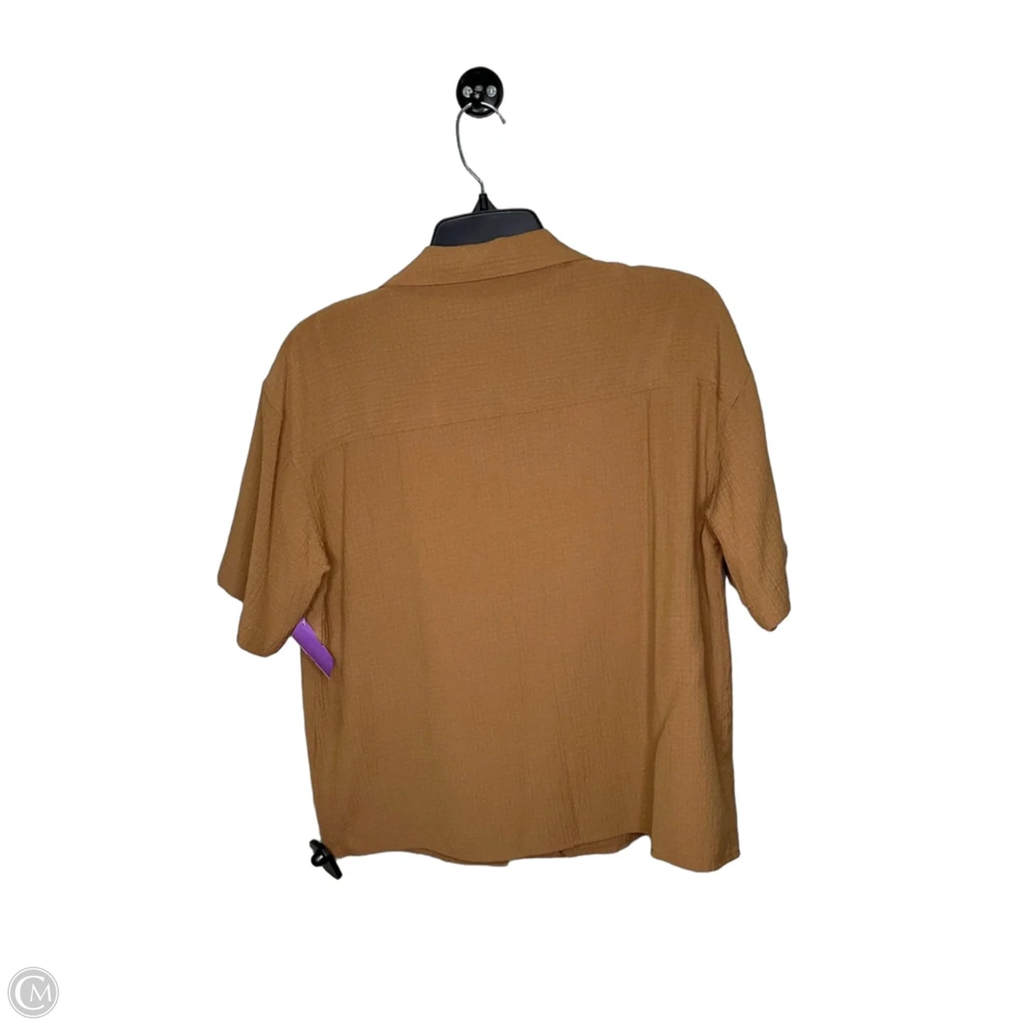 Top Short Sleeve By Calvin Klein In Brown, Size: S