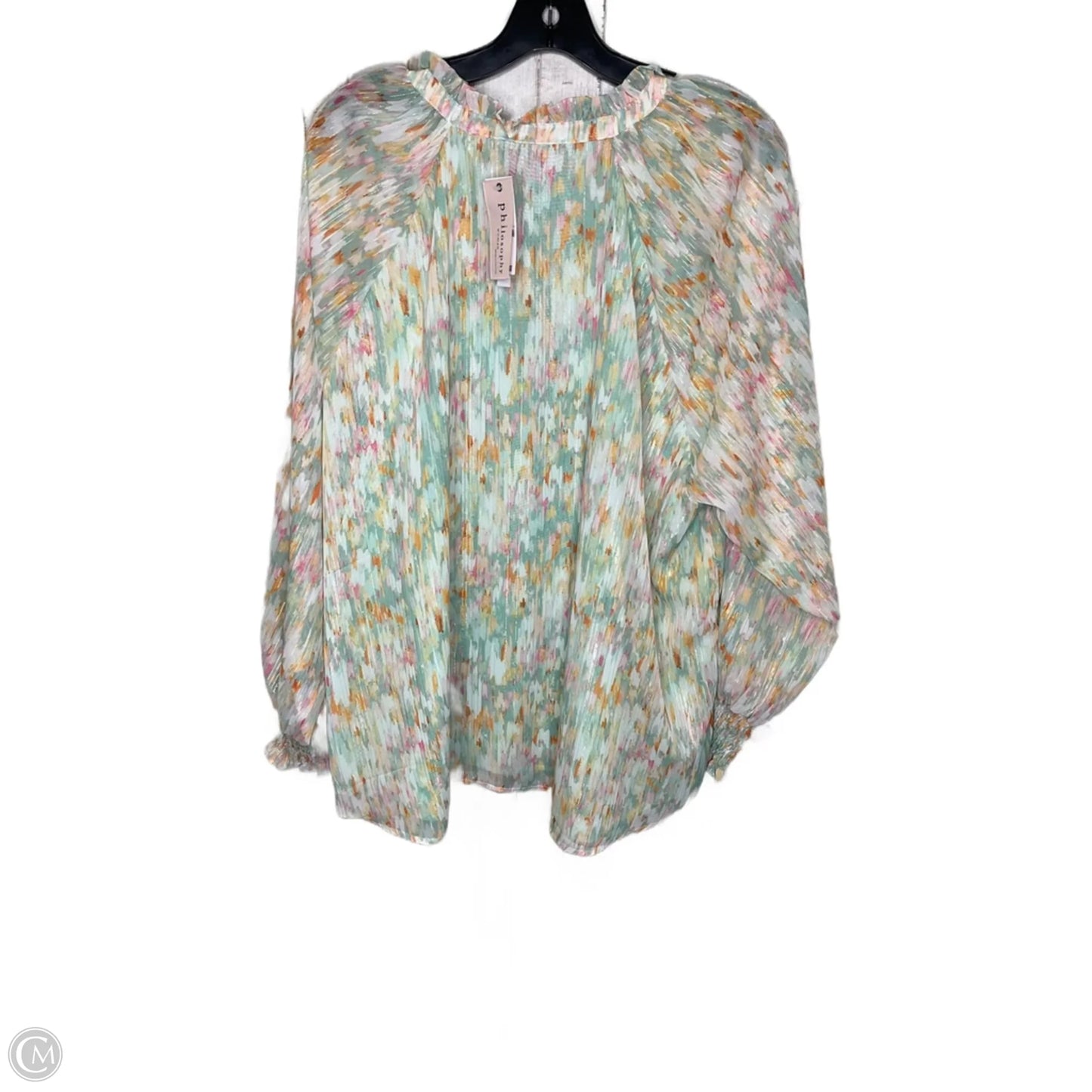 Top Long Sleeve By Philosophy In Green, Size: 1x