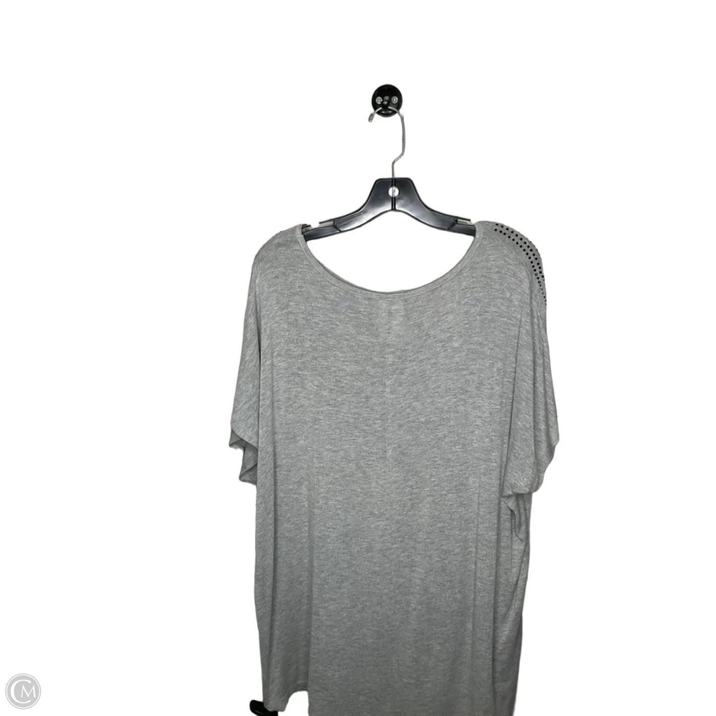 Top Short Sleeve By Vocal In Grey, Size: 1x
