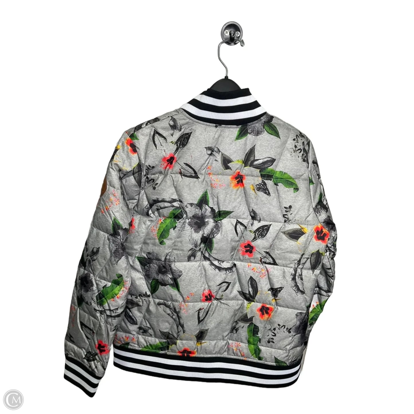 Jacket Puffer & Quilted By Oberon In Floral Print, Size: M