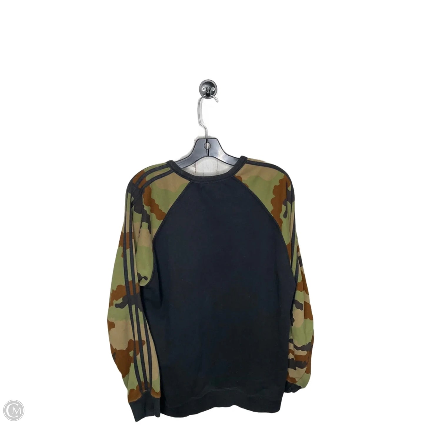 Sweatshirt Crewneck By Adidas In Camouflage Print, Size: L