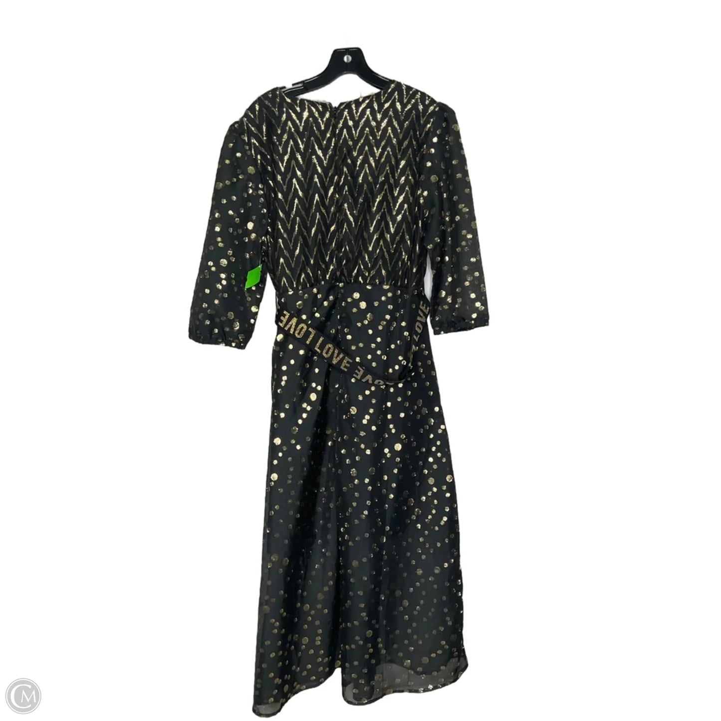 Dress Party Long By Clothes Mentor In Black & Gold, Size: L