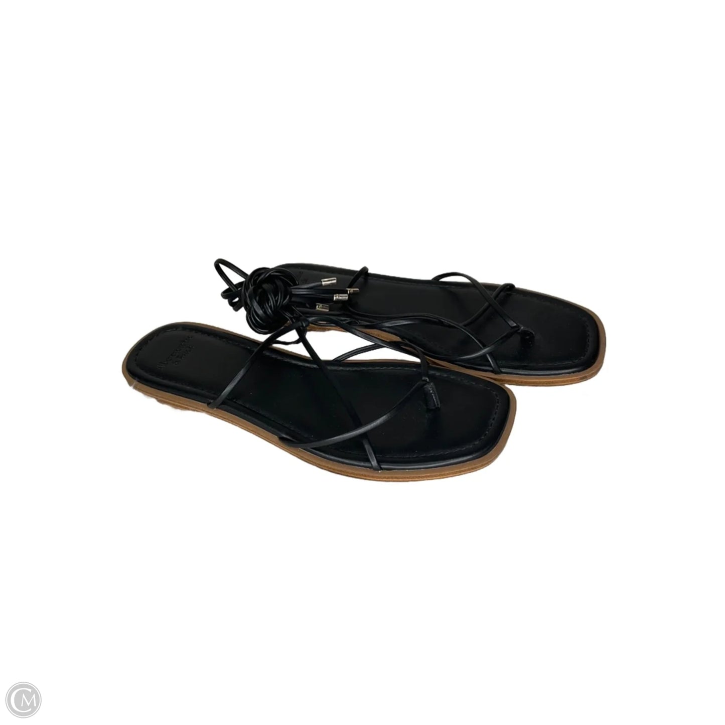 Sandals Flats By Abercrombie And Fitch In Black, Size: 7.5