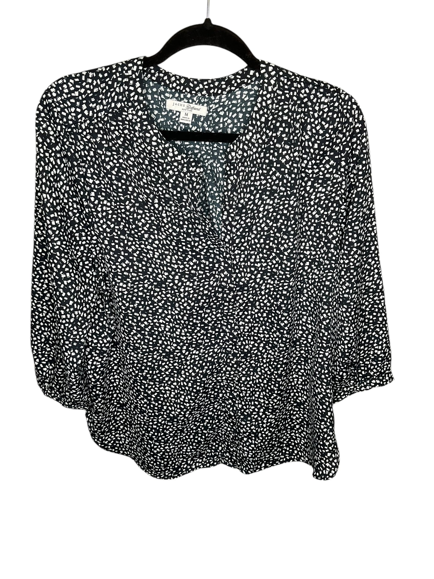 Top Short Sleeve By Jachs Girlfirend In Black & White, Size: M
