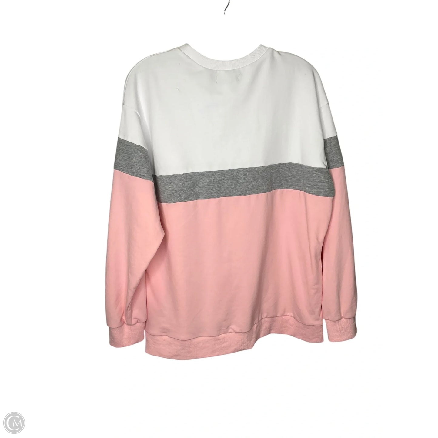 Sweatshirt Crewneck By Clothes Mentor In Pink & White, Size: Xl