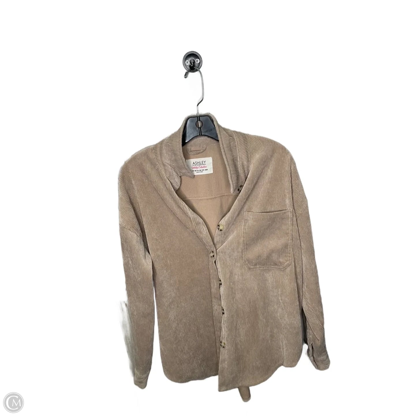 Top Long Sleeve By Ashley In Tan, Size: Xs