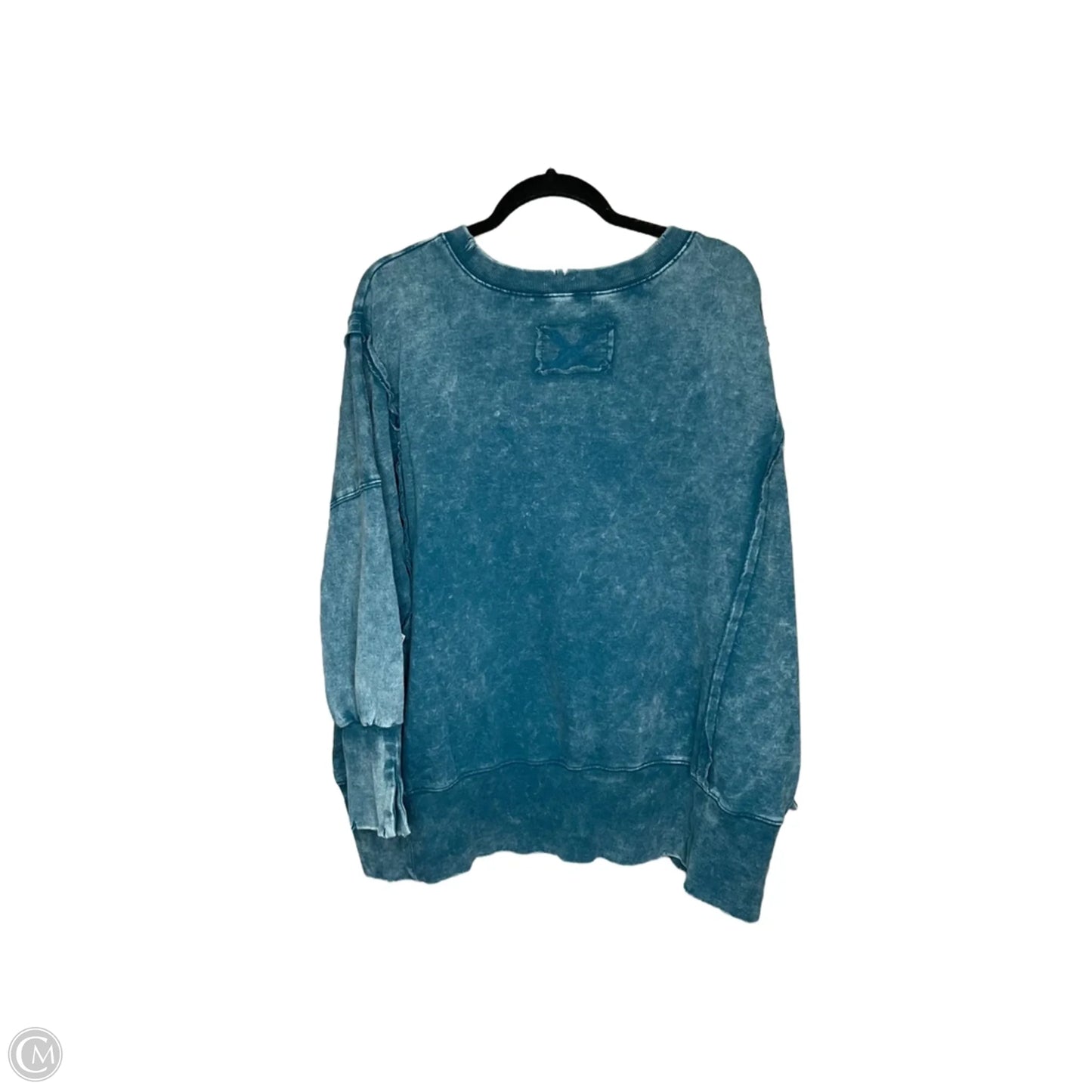 Top Long Sleeve By Zenana In Teal, Size: L