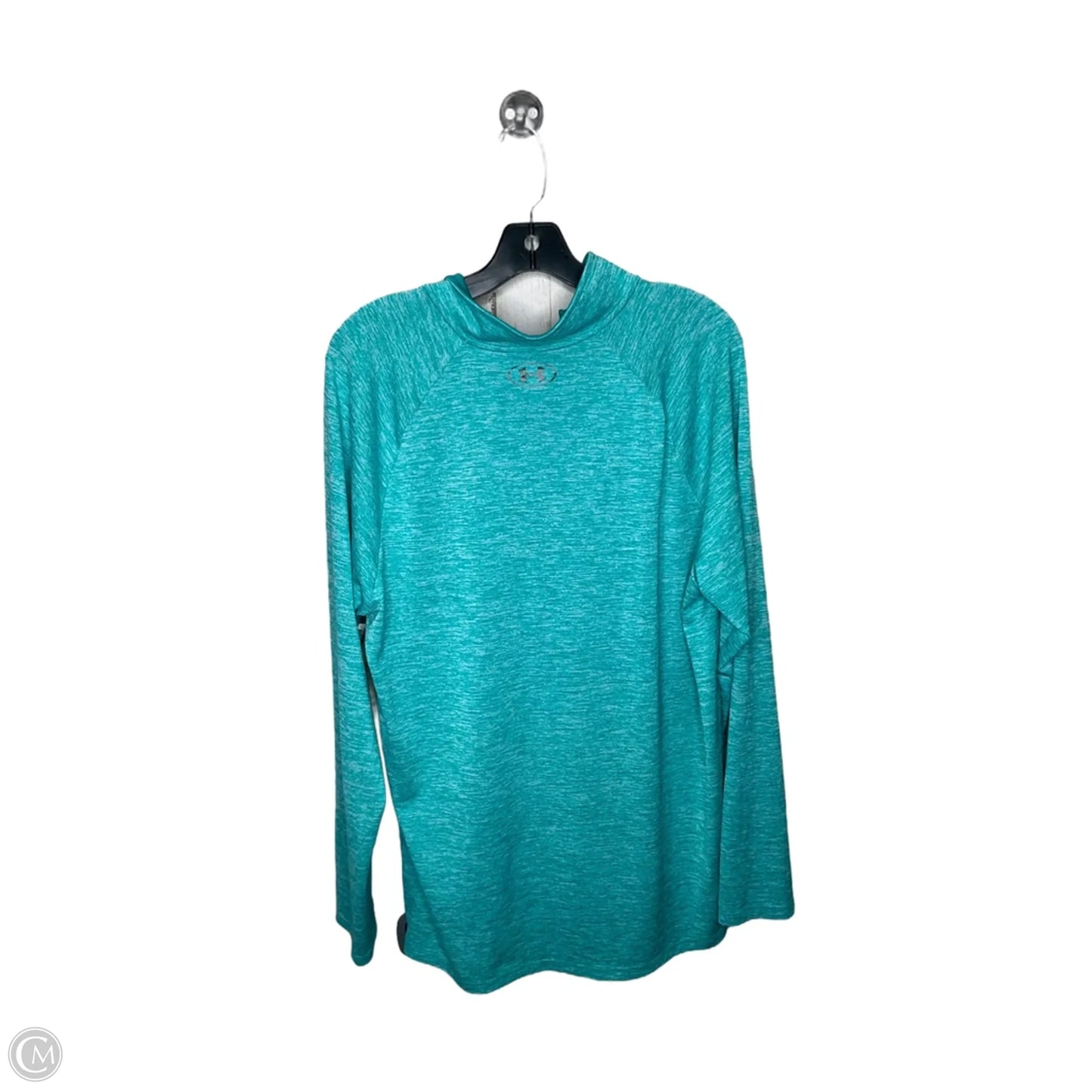 Athletic Top Long Sleeve Collar By Under Armour In Teal, Size: Xl