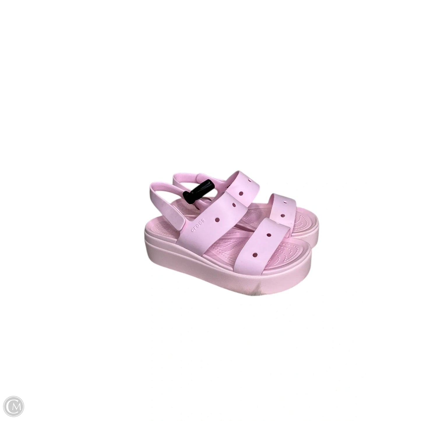 Sandals Flats By Crocs In Pink, Size: 6