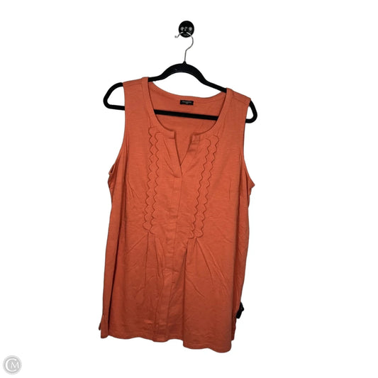 Top Sleeveless By Talbots In Orange, Size: 1x