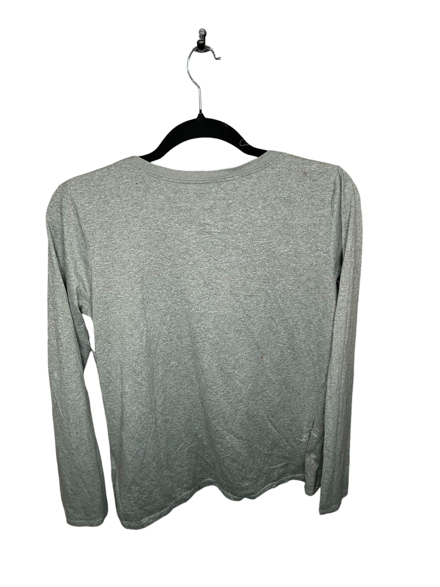 Athletic Top Long Sleeve Crewneck By Nike In Grey, Size: L