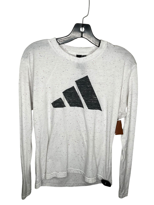 Athletic Top Long Sleeve Crewneck By Adidas In White, Size: L