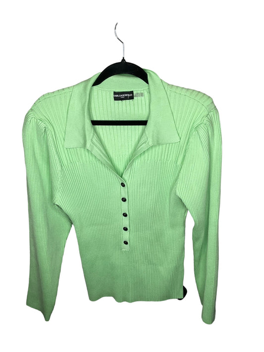 Top Long Sleeve By Karl Lagerfeld In Green, Size: L