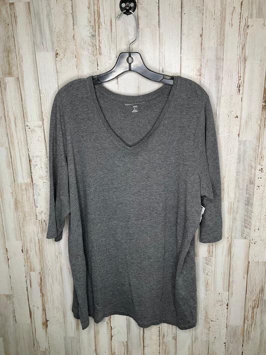 Grey Top 3/4 Sleeve Woman Within, Size L