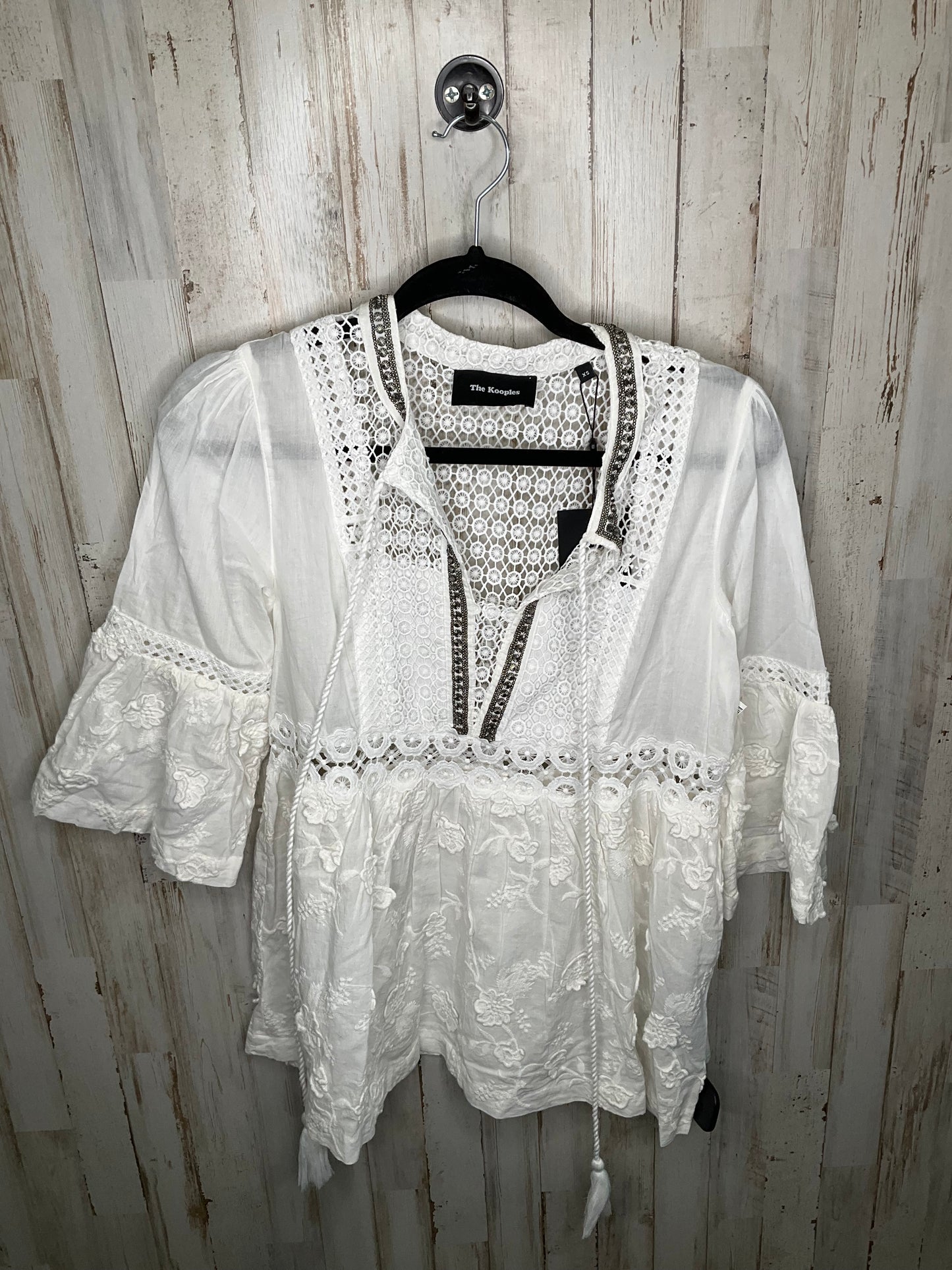 White Top 3/4 Sleeve Cma, Size Xs