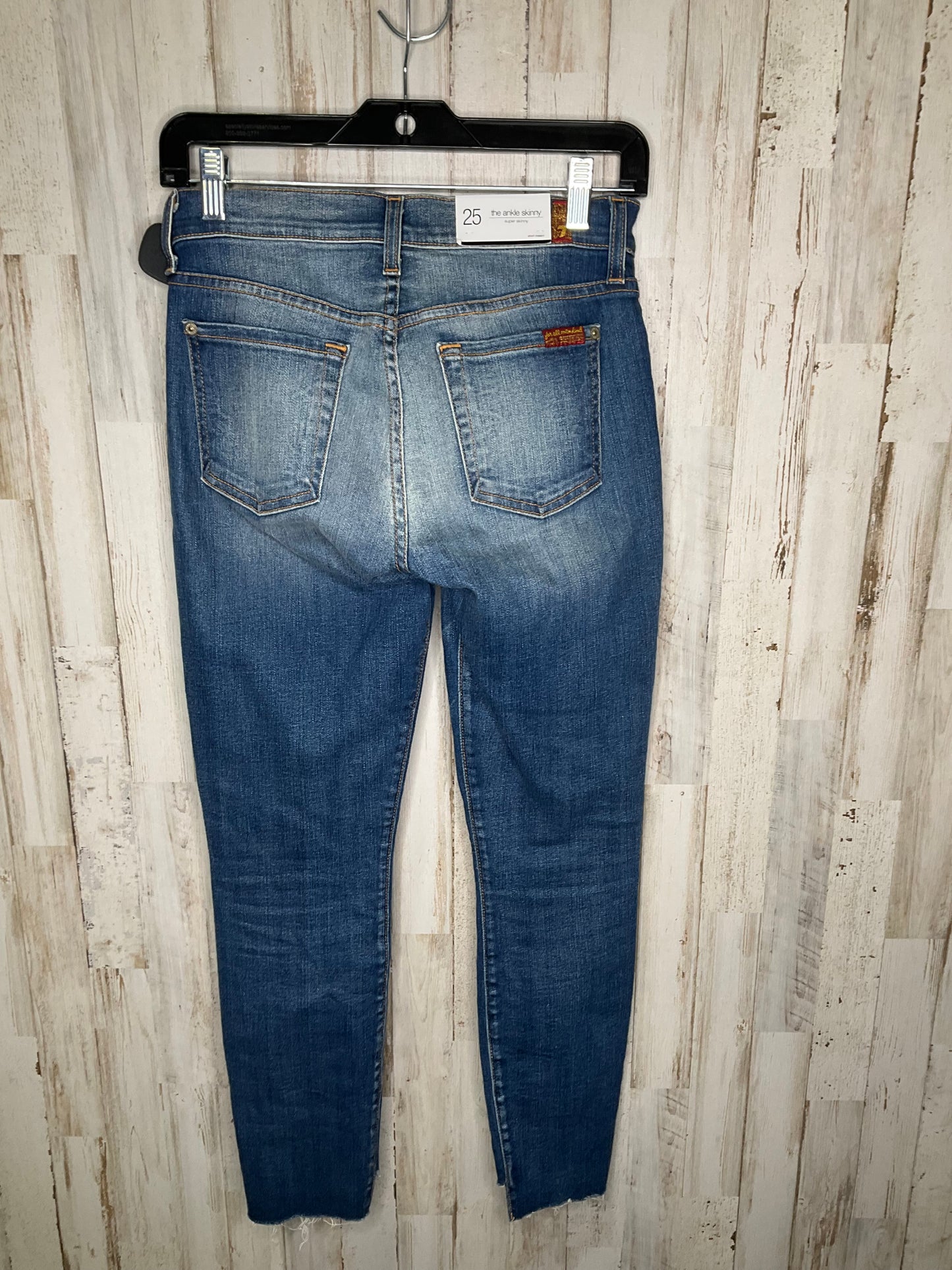 Jeans Skinny By 7 For All Mankind In Blue Denim, Size: 0